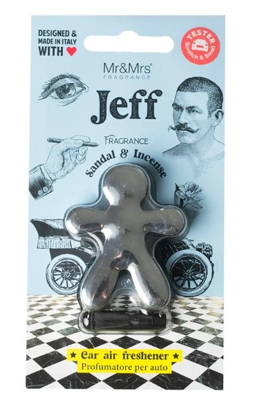 Mr&Mrs Fragrance Jeff Chrome Sandal & Incense - vůně do auta