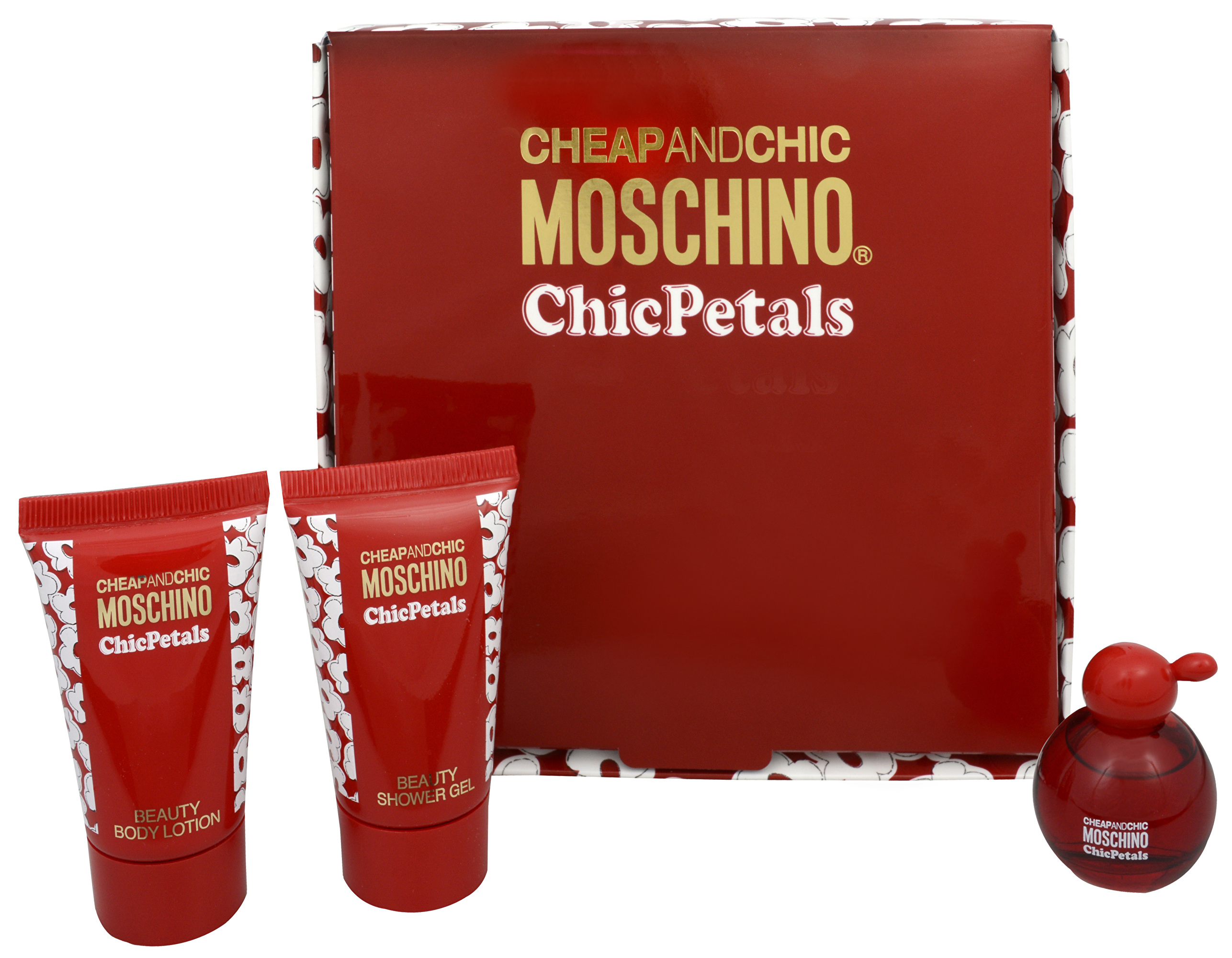 Moschino Cheap And Chic Chic Petals - toaletní voda 4,9 ml + sprchový gel 25 ml + tělové mléko 25 ml