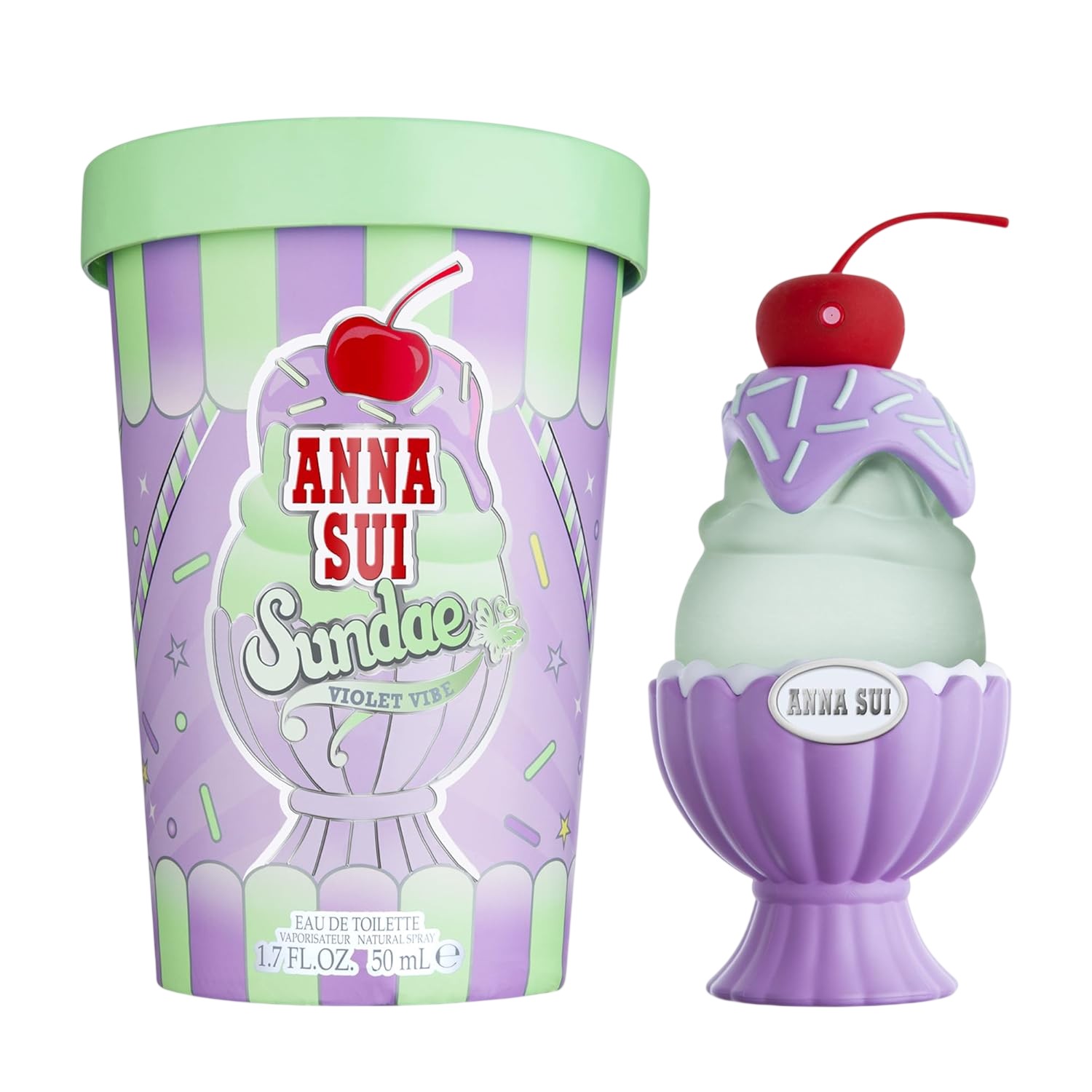 Eau de toilette Anna Sui Sundae Violet Vibe v barevném nádobě