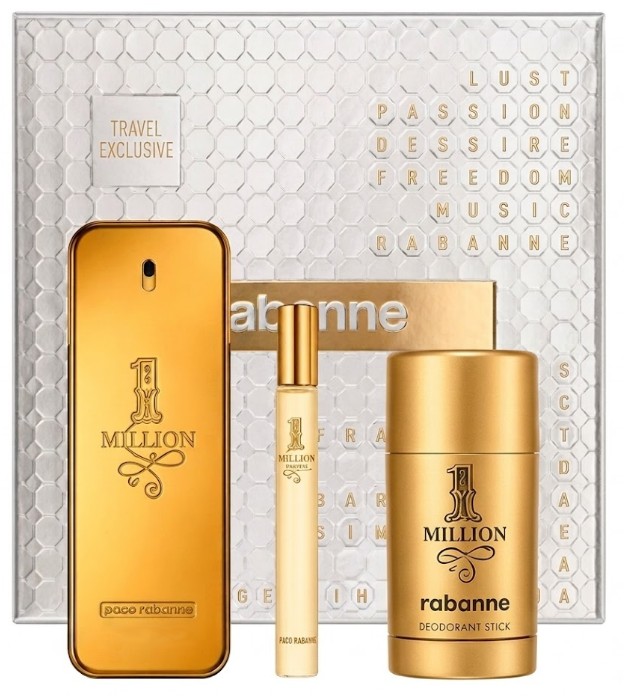 Rabanne 1 Million - EDT 100 ml + EDT 10 ml + tuhý deodorant 75 g