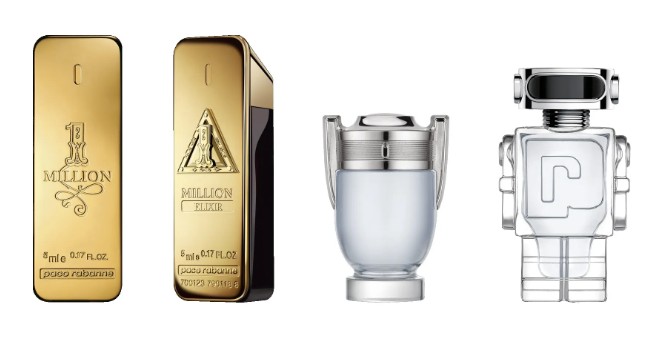 Rabanne Kolekce miniatur Rabanne pro muže - One Million - EDT 5 ml + One Million Elixir Intense - parfém 5 ml + Invictus - EDT 5 ml + Phantom - EDT 5 