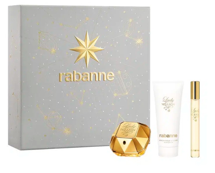 Rabanne Lady Million – EDP 50 ml + telové mlieko 100 ml + EDP 10 ml