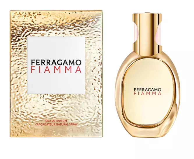 Parfém Ferragamo Fiamma v lahvičce, zeleno-sedá barva
