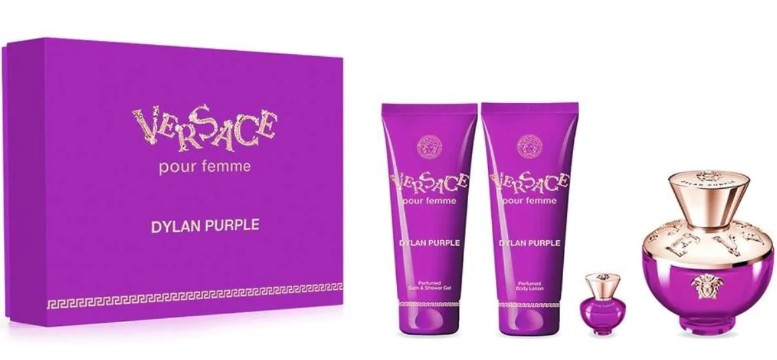 Versace Dylan Purple – EDP 100 ml + telové mlieko 100 ml + sprchový gél 100 ml + EDP 5 ml