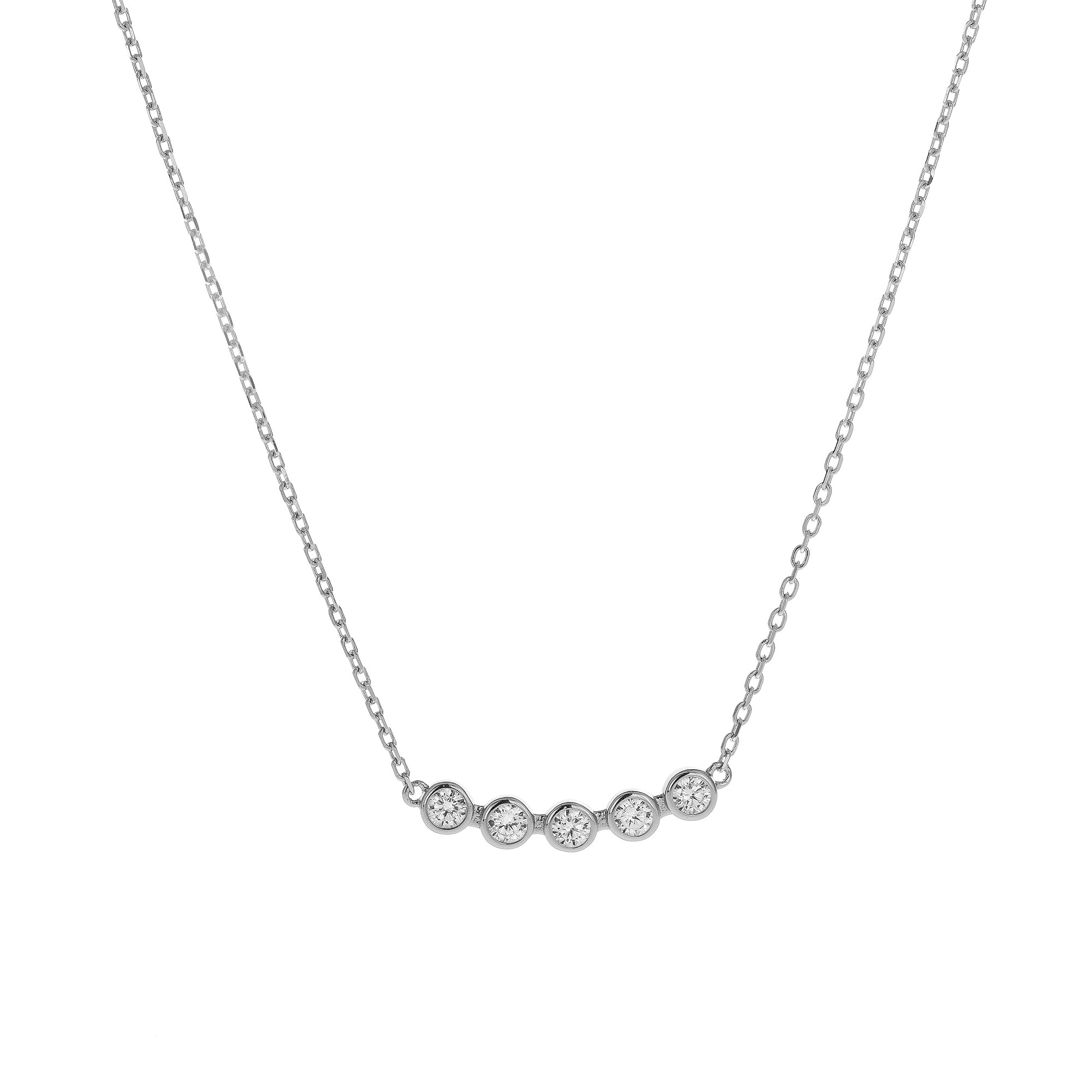 Levně AGAIN Jewelry Blyštivý stříbrný náhrdelník s kubickými zirkony AJNA0014