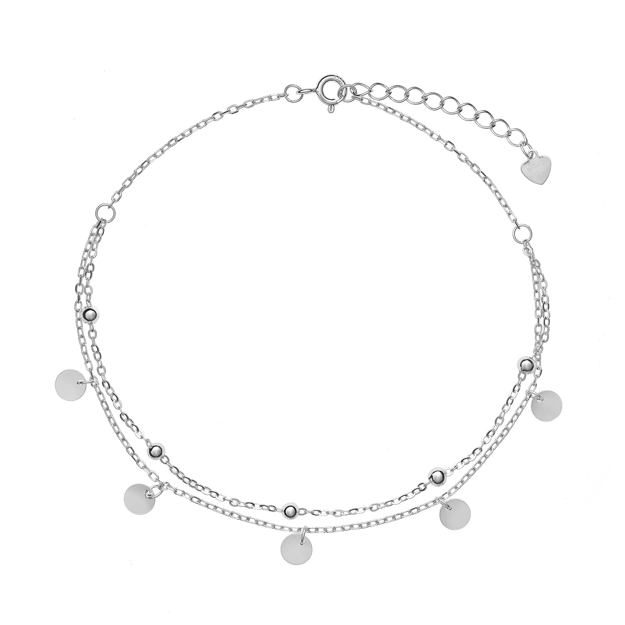 Levně AGAIN Jewelry Dvojitý stříbrný náramek na kotník AJNH0002