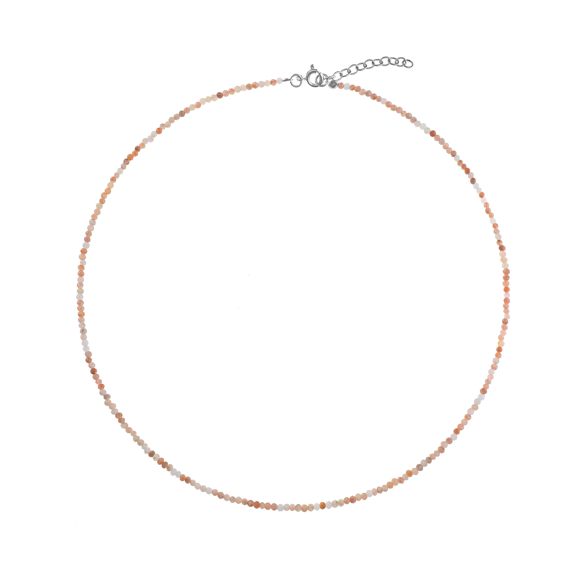 Levně AGAIN Jewelry Korálkový náhrdelník z oranžového měsíčního kamene AJKNA001