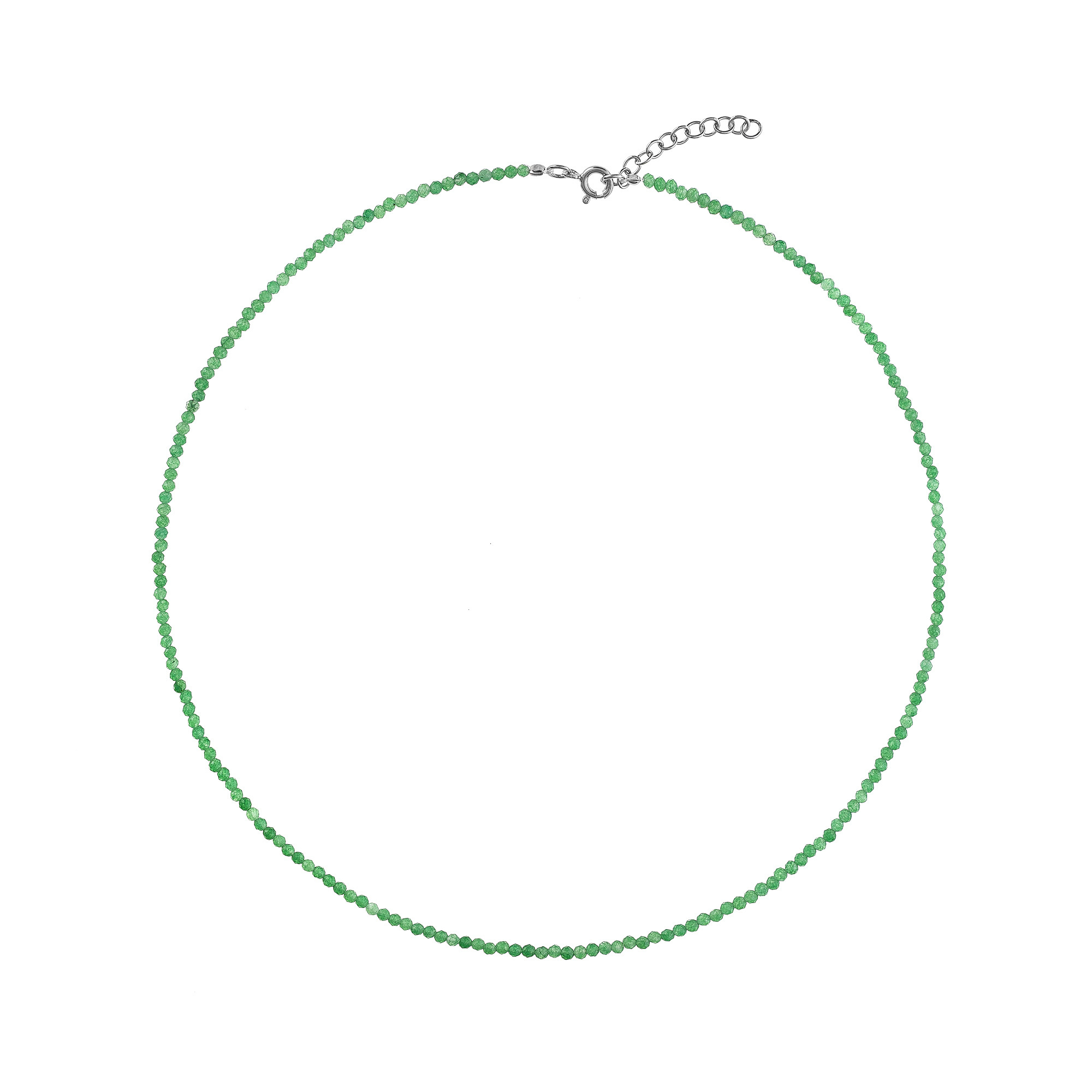 AGAIN Jewelry Korálkový náhrdelník zo smaragdu AJKNA006