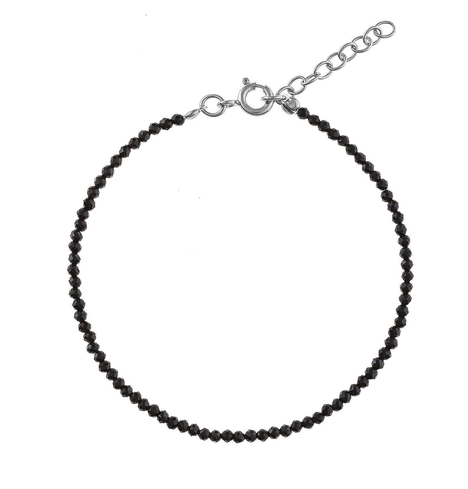 Levně AGAIN Jewelry Korálkový náramek z černého spinelu AJKNR010