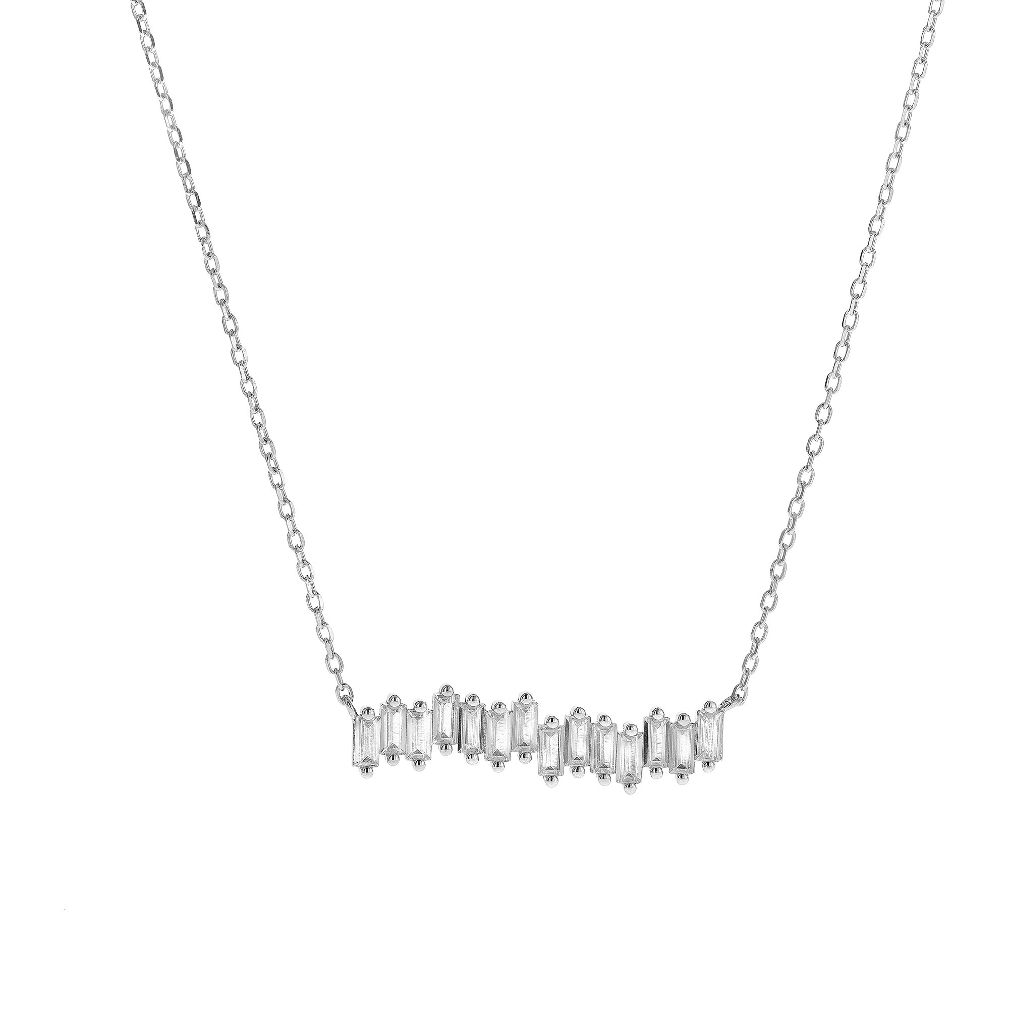 AGAIN Jewelry Krásný stříbrný náhrdelník s čirými zirkony AJNA0012