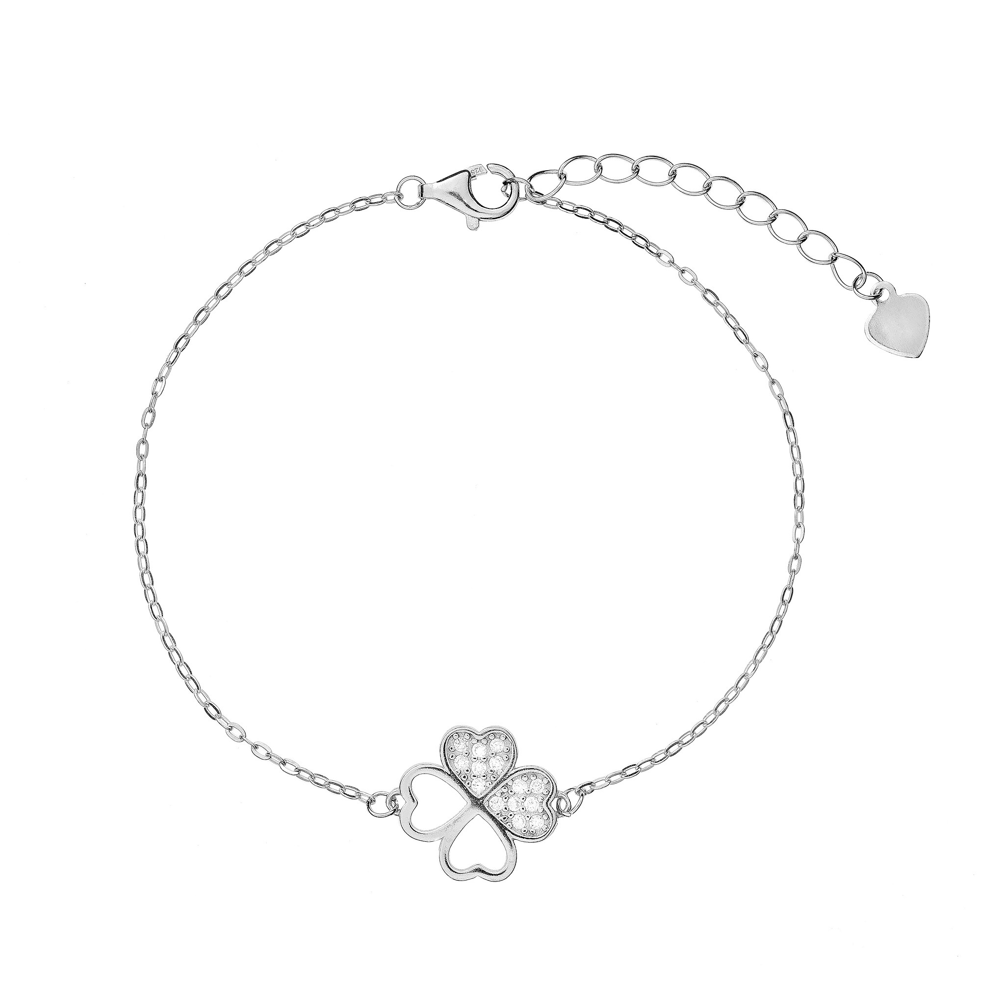 AGAIN Jewelry Oblíbený stříbrný náramek Čtyřlístek AJNR0018