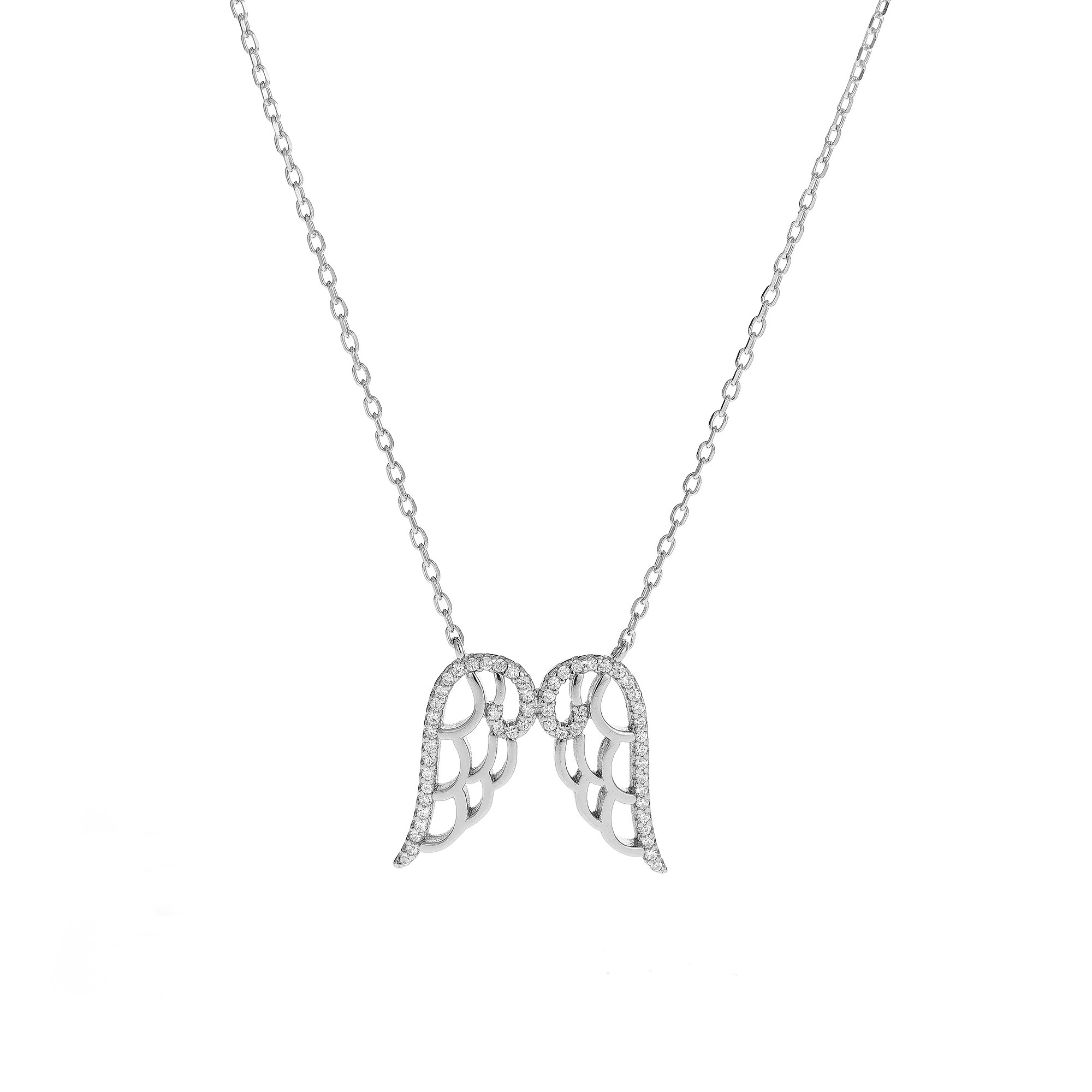 AGAIN Jewelry Stříbrný náhrdelník Andělská křídla AJNA0001