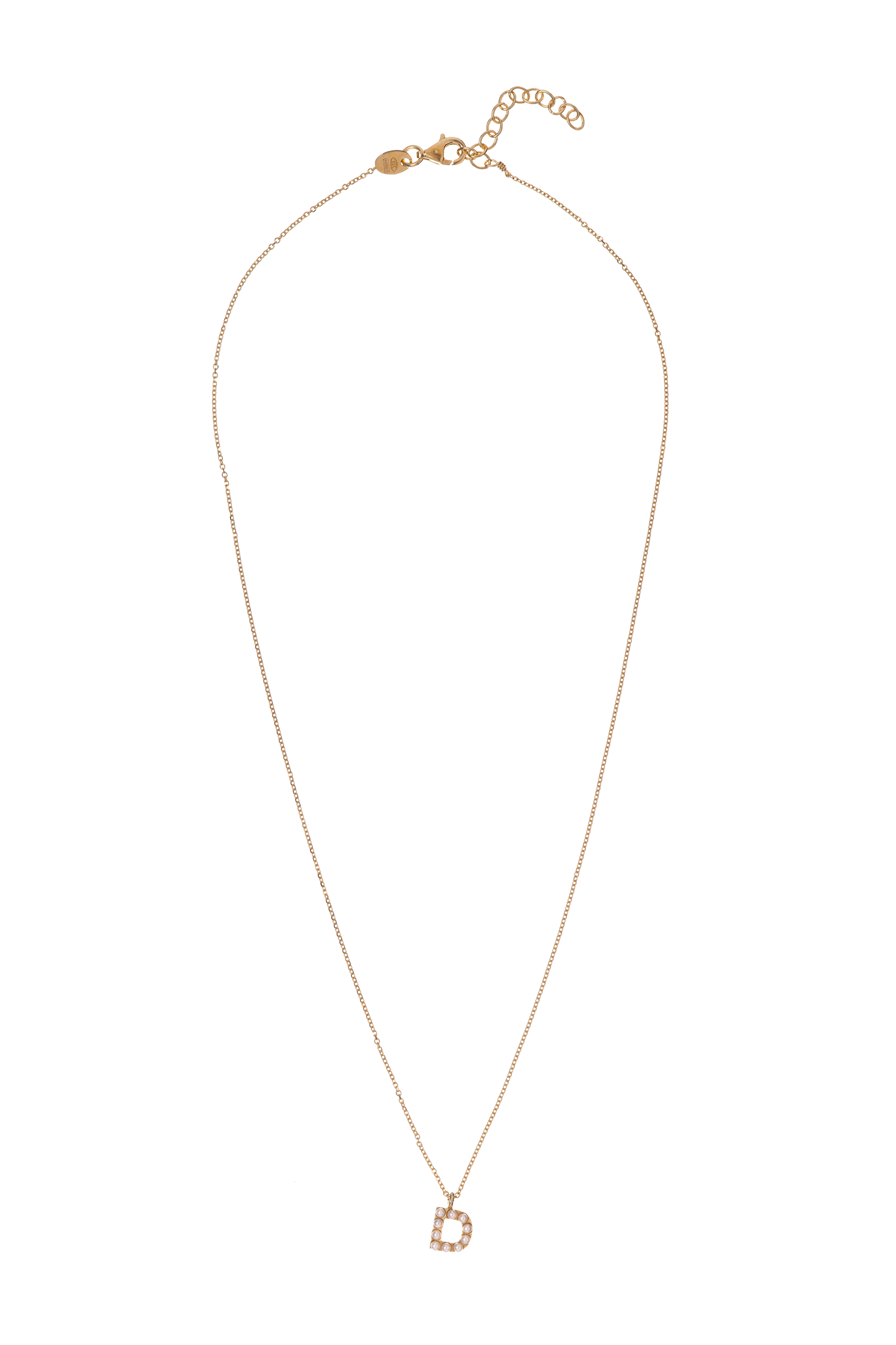 Alisia Pozlacený náhrdelník se Swarovski perličkami &quot;D&quot; AL4258.01.904
