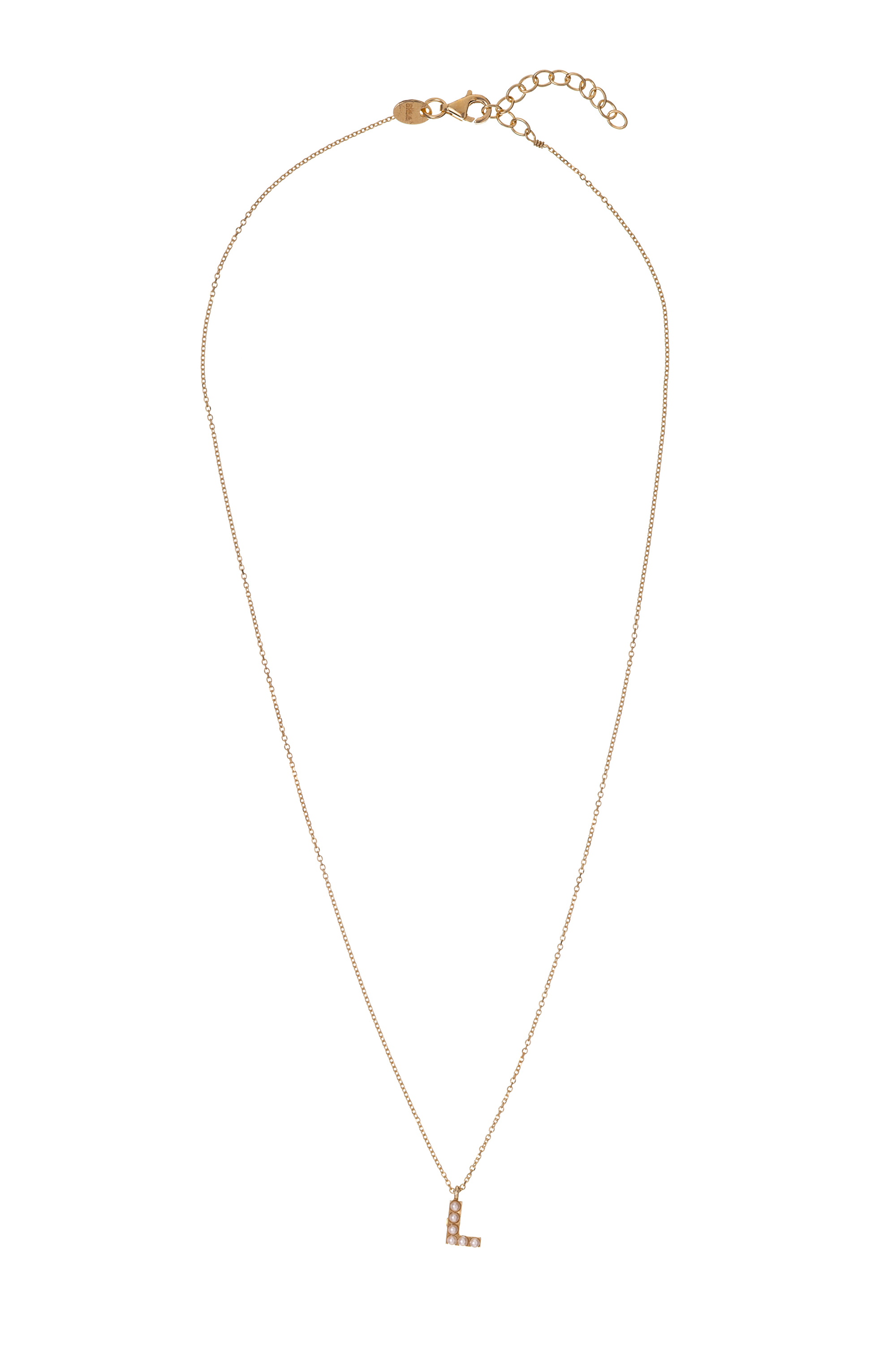 Alisia Pozlacený náhrdelník se Swarovski perličkami &quot;L&quot; AL4258.01.912