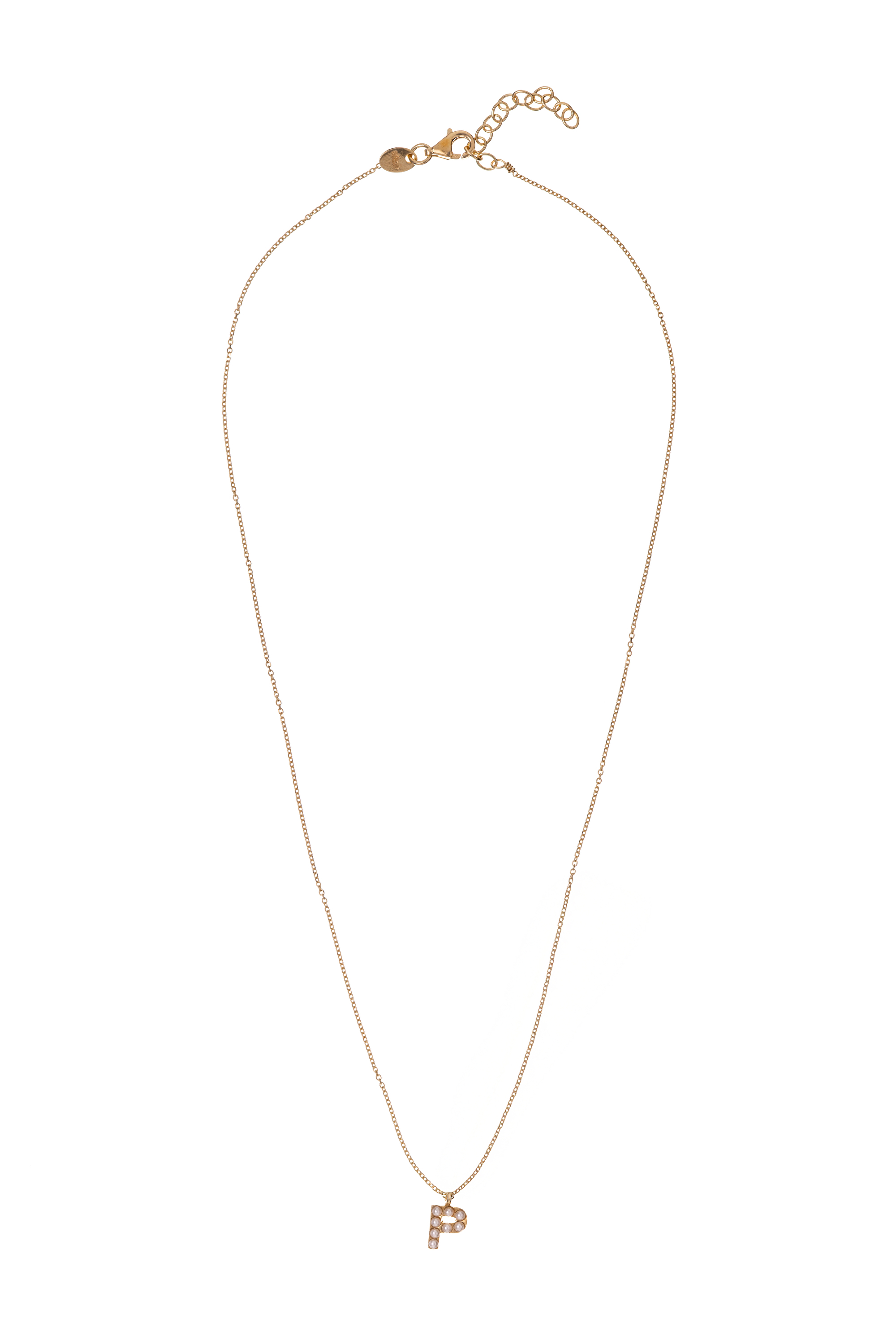 Alisia Pozlacený náhrdelník se Swarovski perličkami &quot;P&quot; AL4258.01.916