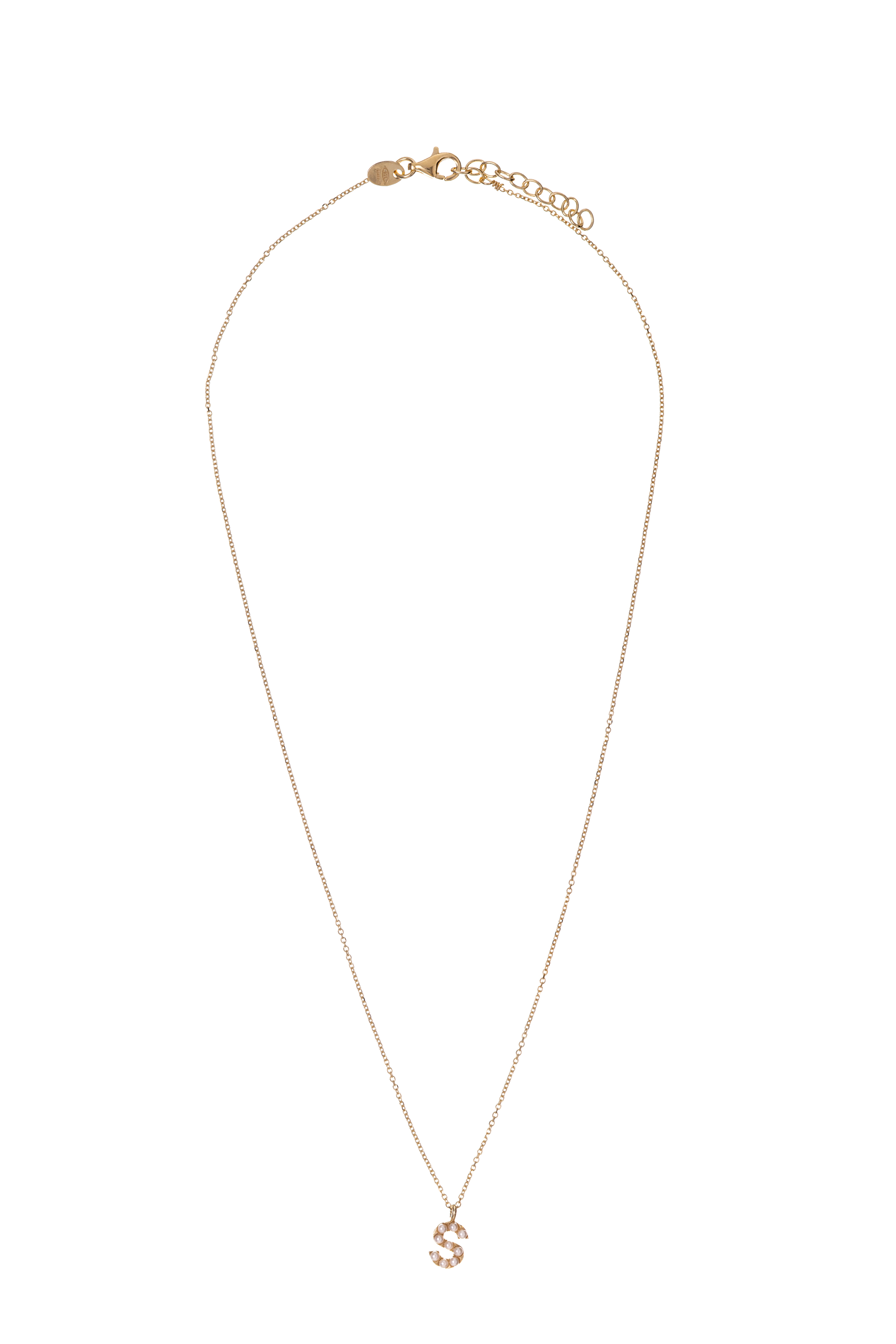 Alisia Pozlacený náhrdelník se Swarovski perličkami &quot;S&quot; AL4258.01.919