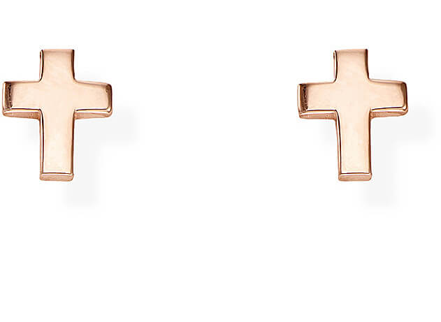 Amen Elegantní bronzové náušnice ve tvaru křížků Cross ORCROR