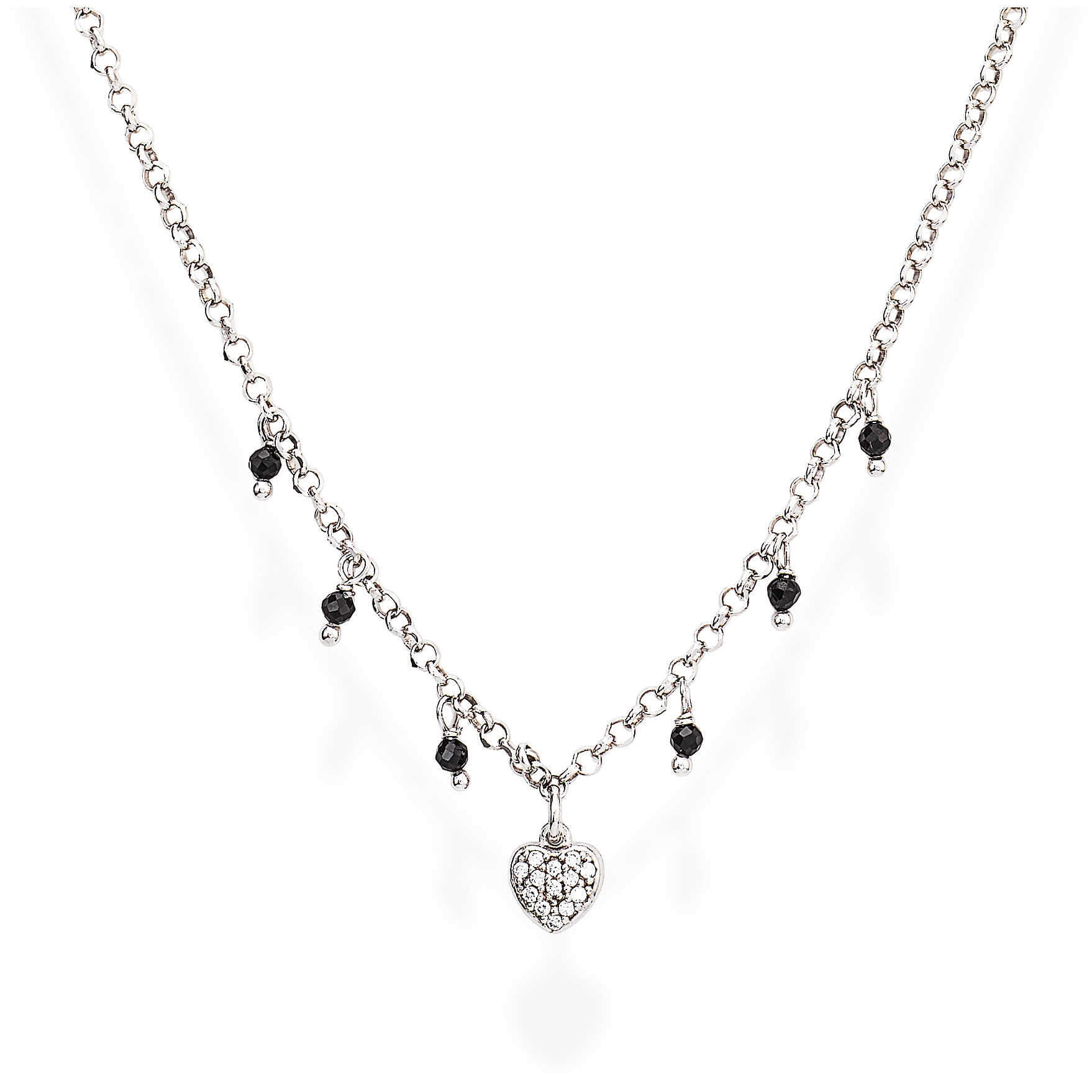 Amen Elegantní náhrdelník s černými krystaly Candy Charm CLCBNZ