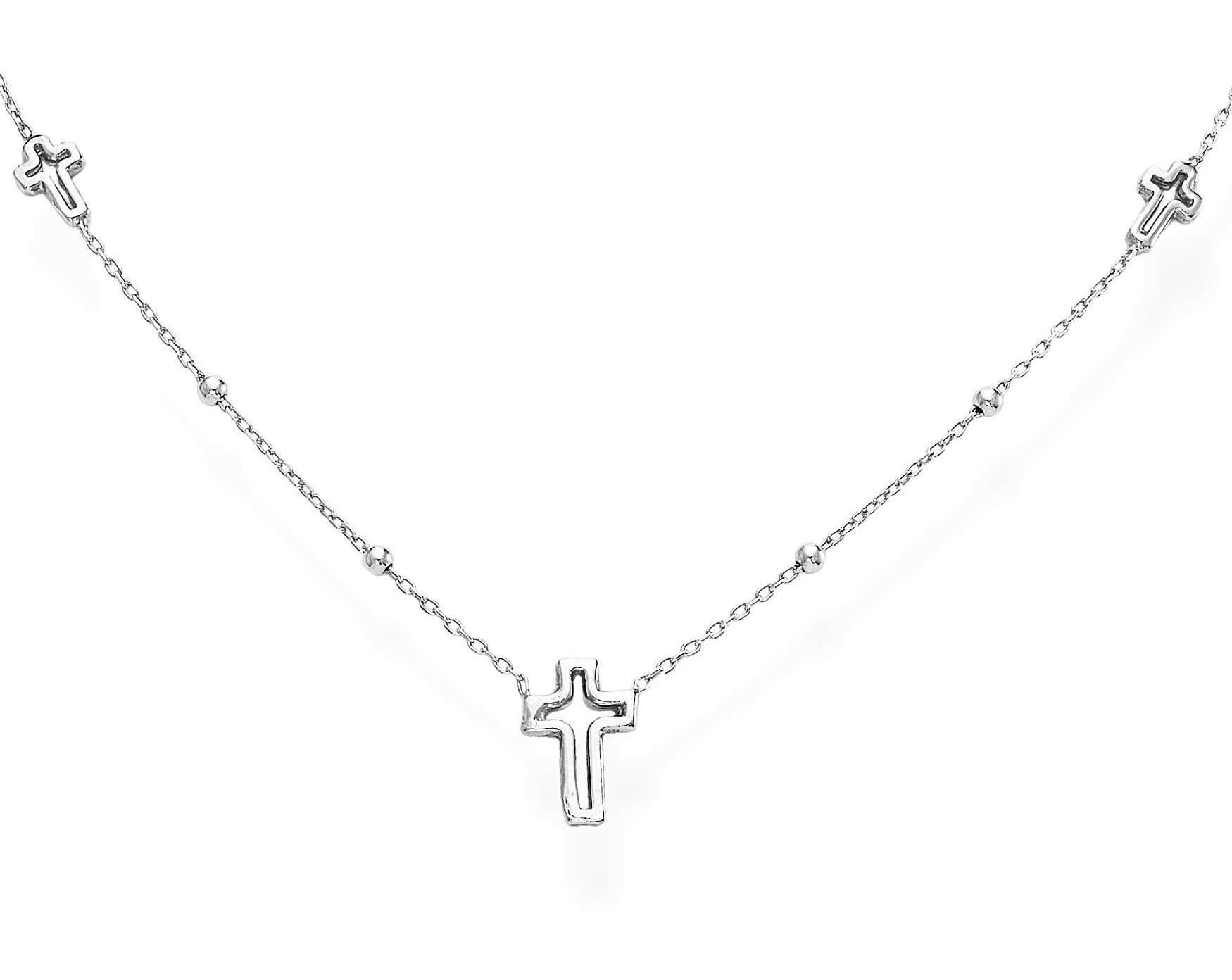 Amen Nadčasový stříbrný náhrdelník s křížky Pray, Love CLCRB3