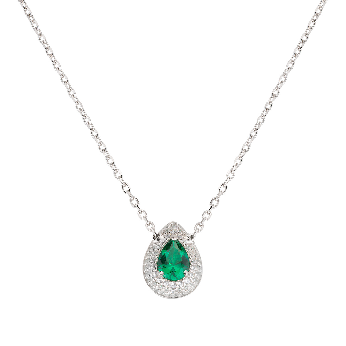 Levně Amen Okouzlující stříbrný náhrdelník se zirkony Diamonds CLGOBVBZ (řetízek, přívěsek)