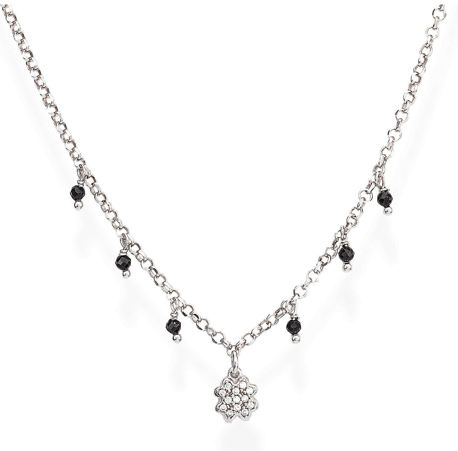 Amen Originální stříbrný náhrdelník se zirkony a krystaly Romance CLQBNZ