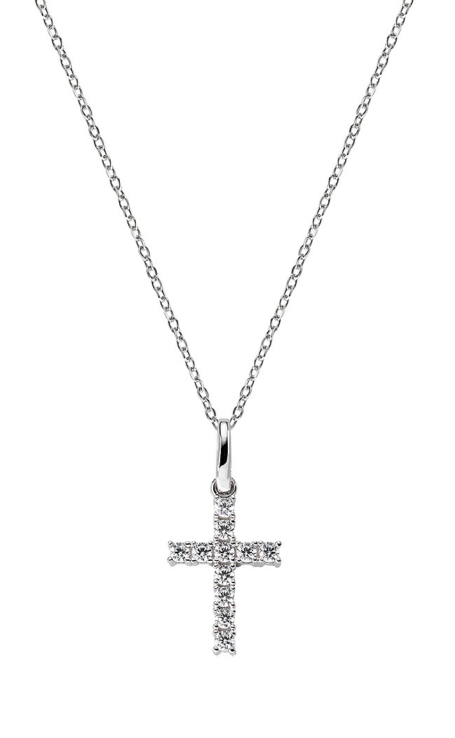 Amen Originální stříbrný náhrdelník se zirkony Cross CRBB03 (řetízek, přívěsek)