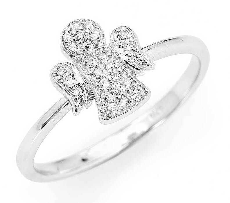 Amen Originální stříbrný prsten se zirkony Angels RA 56 mm