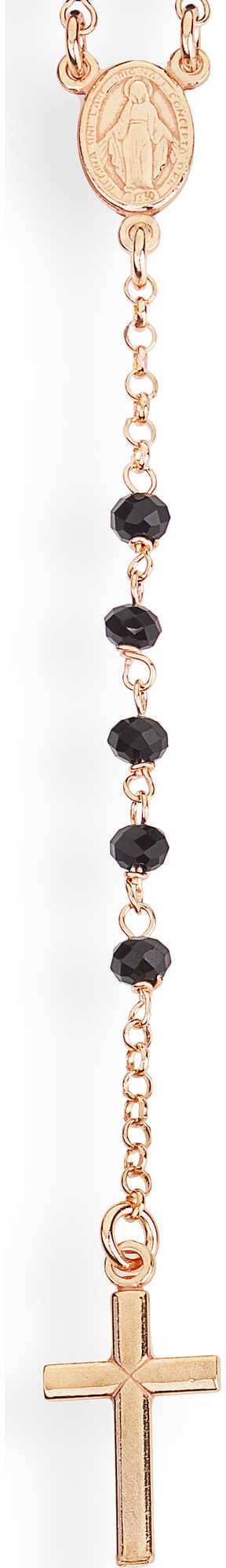 Levně Amen Růžově zlacený náhrdelník s krystaly Rosary CRORN4