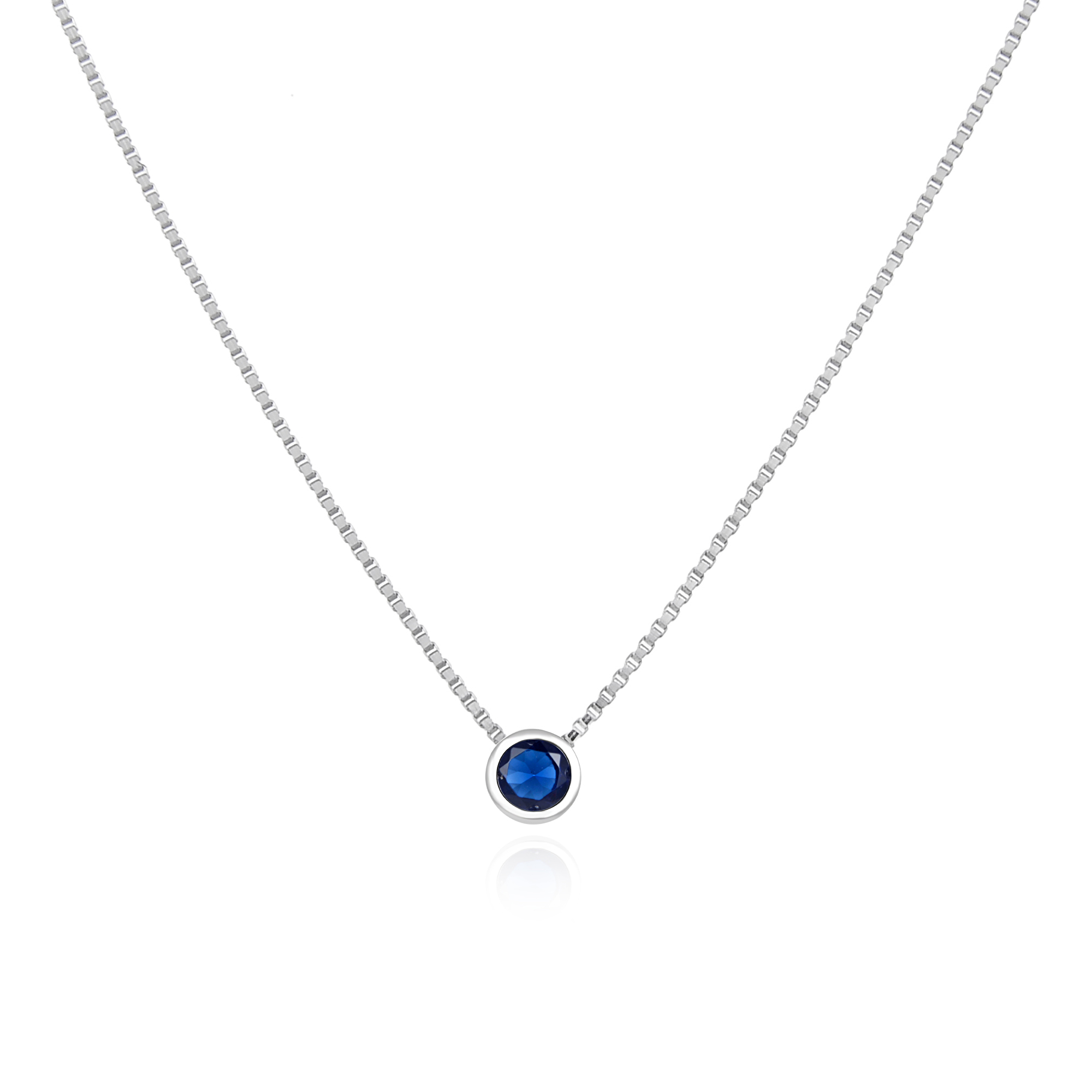 Agato Minimalistický stříbrný náhrdelník s modrým zirkonem AGS1561/47-DB
