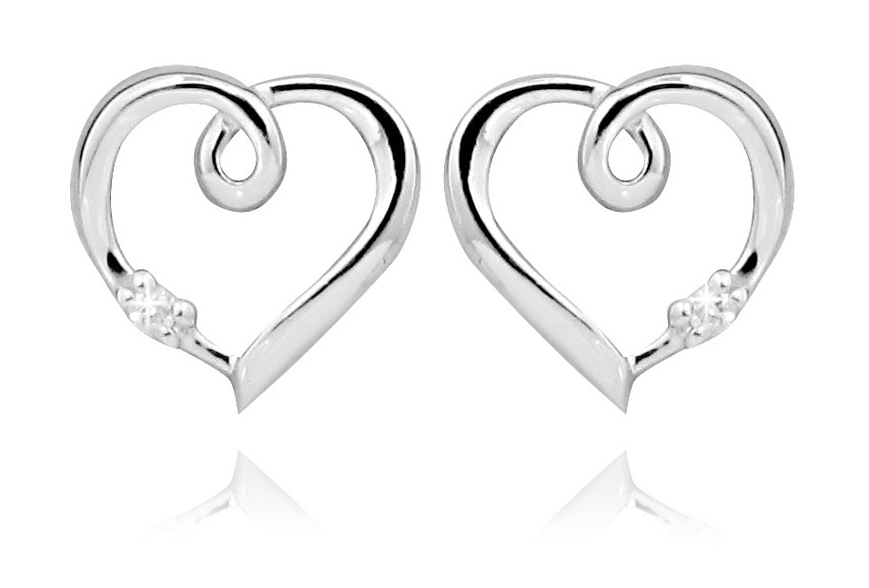 Art Diamond Něžné stříbrné náušnice na šroubek s diamanty DAGUP859S