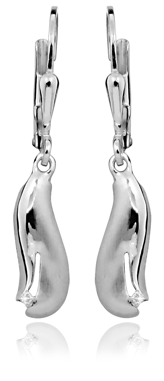 Art Diamond Stylové stříbrné náušnice s diamanty DAGUC1259