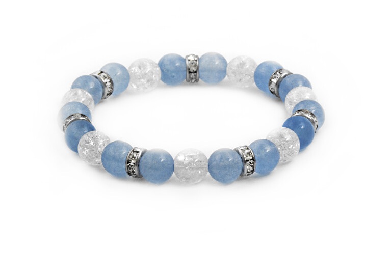 Agato Korálkový náramok z jadeitu a krištáľu MINK105/17