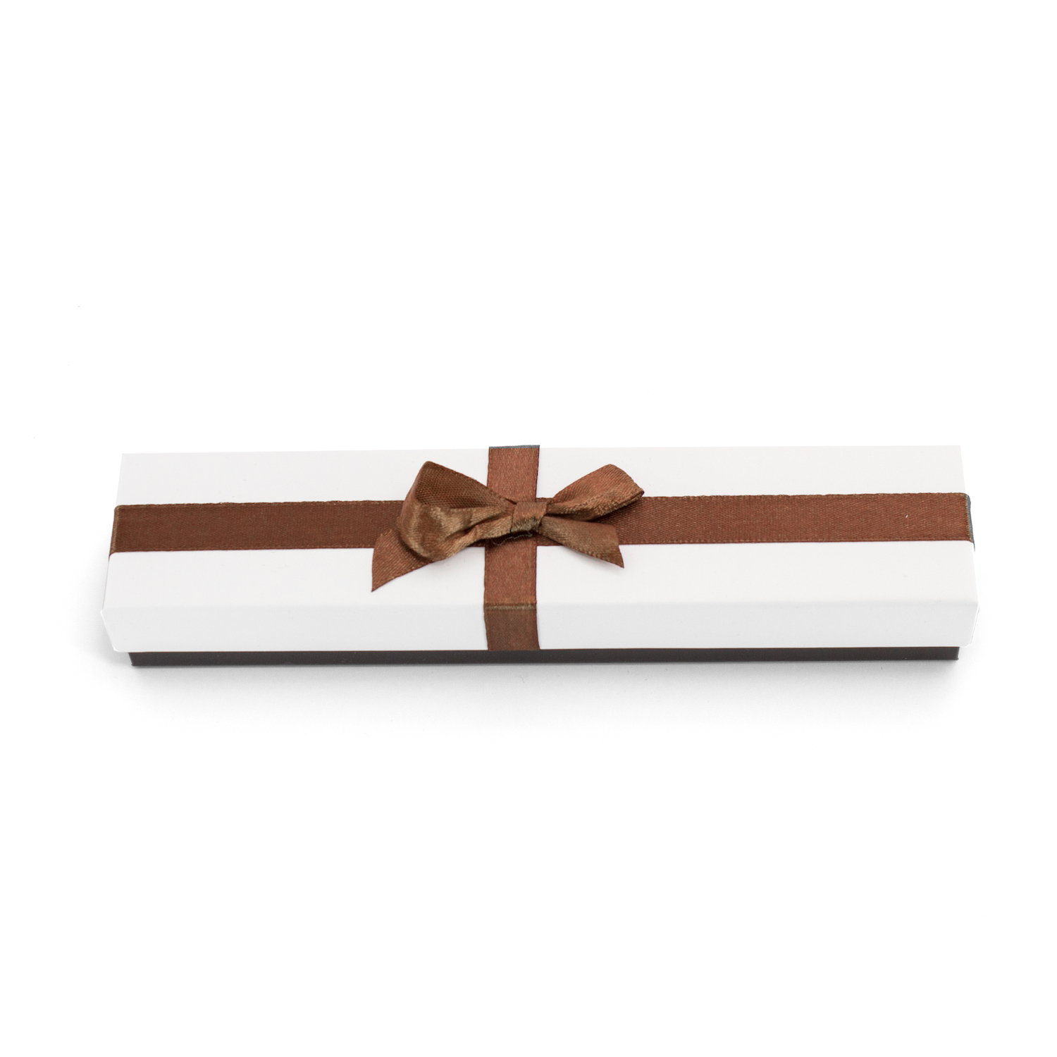 Beneto Bílá dárková krabička s hnědou stužkou KP9-20