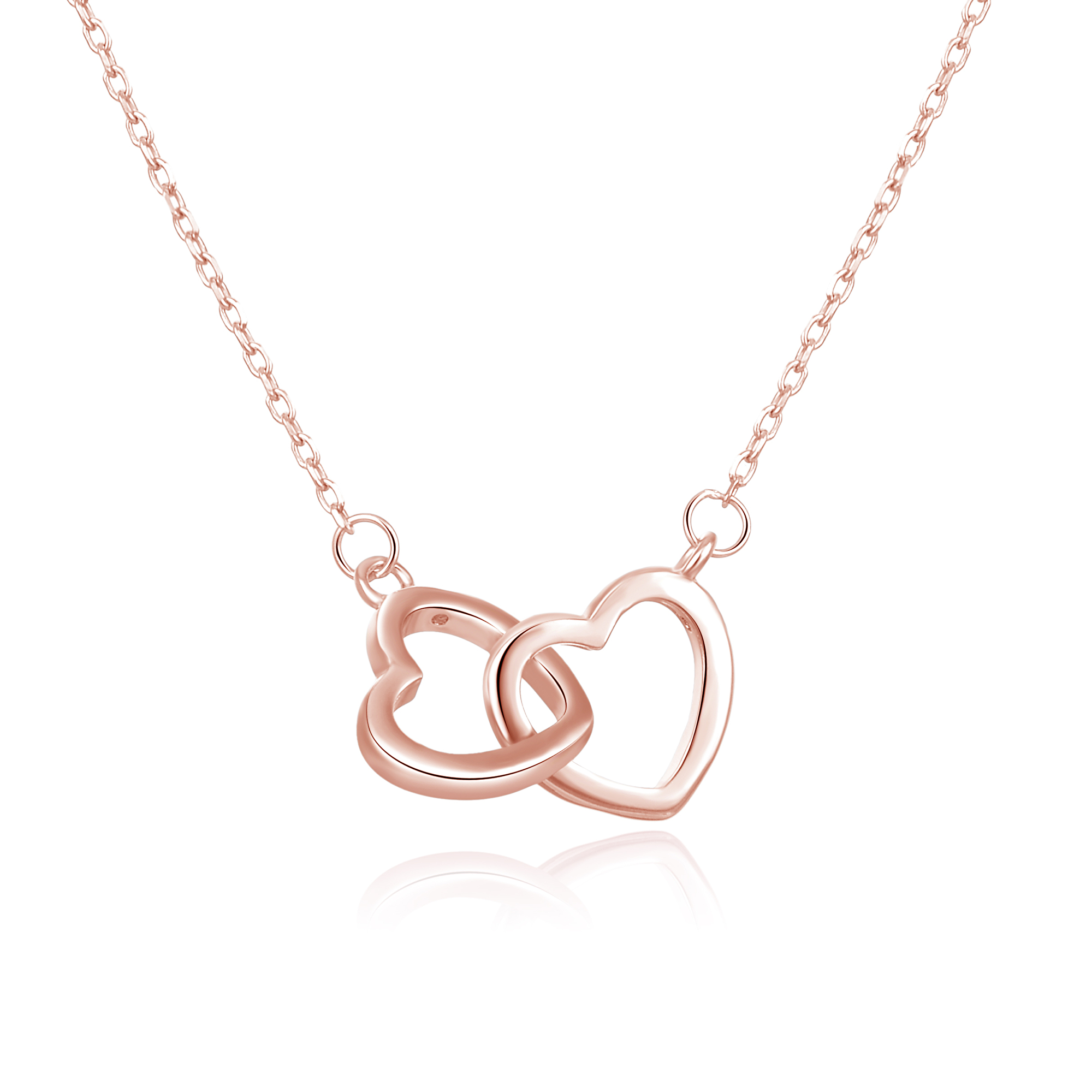 Beneto Collana bronzo argento con cuori AGS1327/47-ROSE