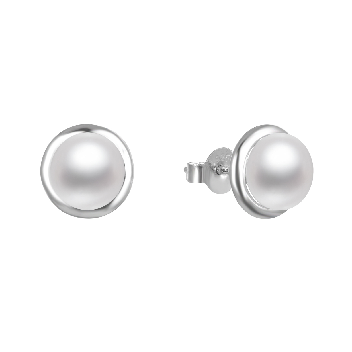 Beneto Elegantní stříbrné náušnice s perlami AGUP2685P