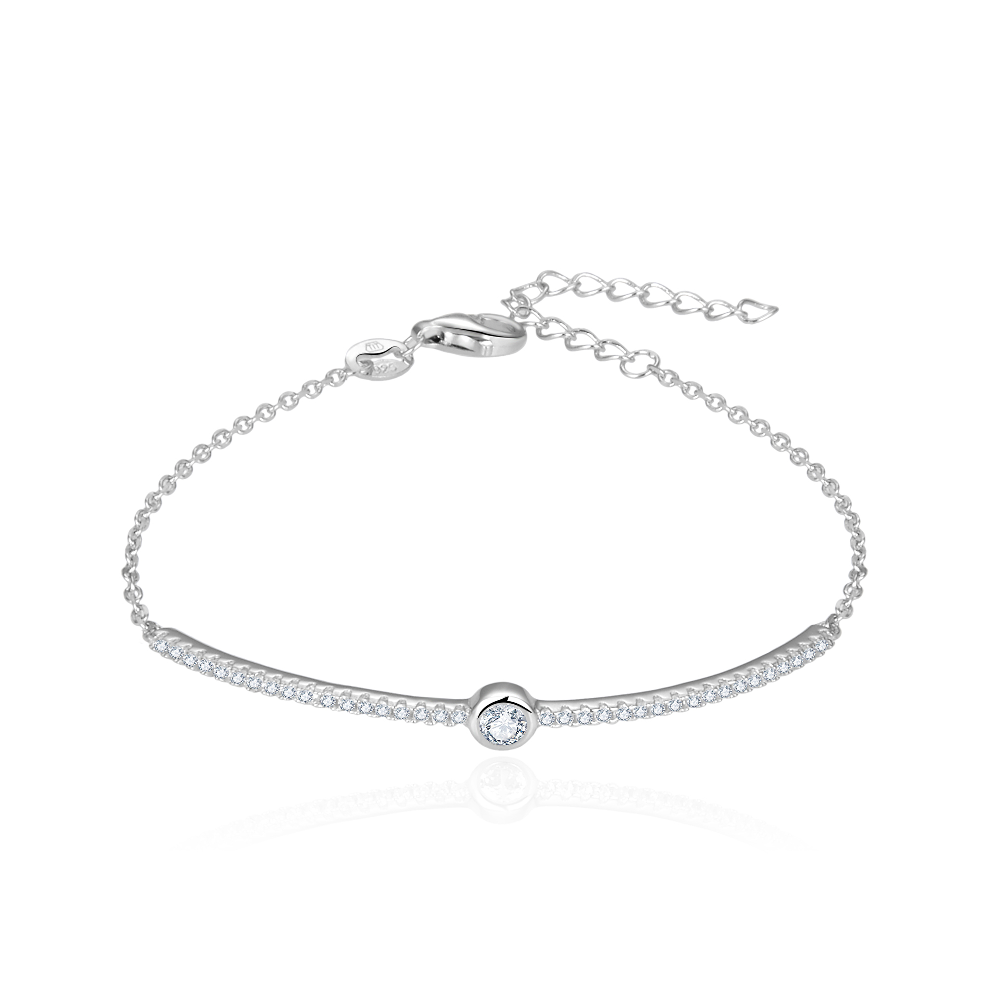 Beneto Bracciale elegante in argento con zirconi AGB628/21