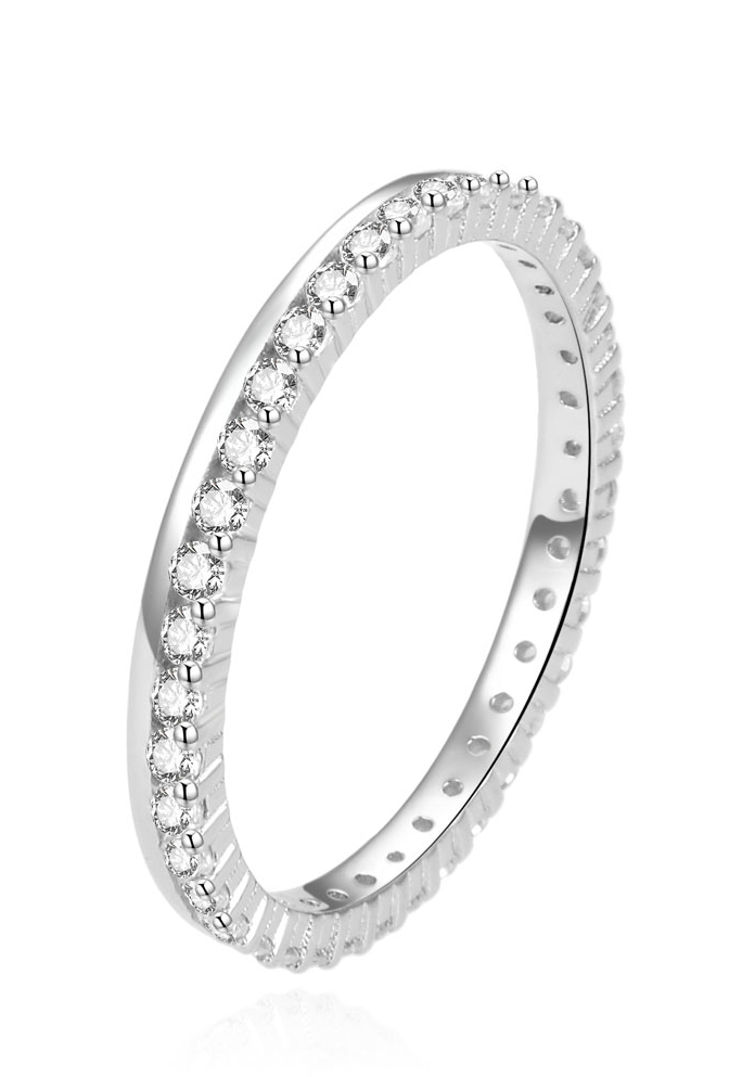 Beneto Jedinečný stříbrný prsten se zirkony AGG227 56 mm