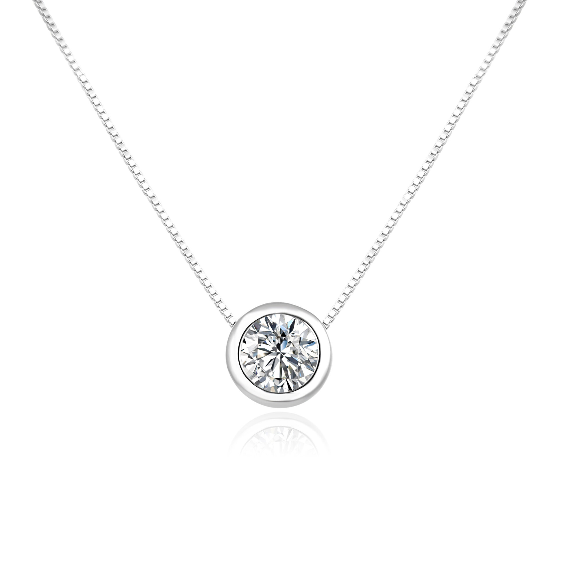 Levně Beneto Jemný stříbrný náhrdelník se zirkonem AGS865/47