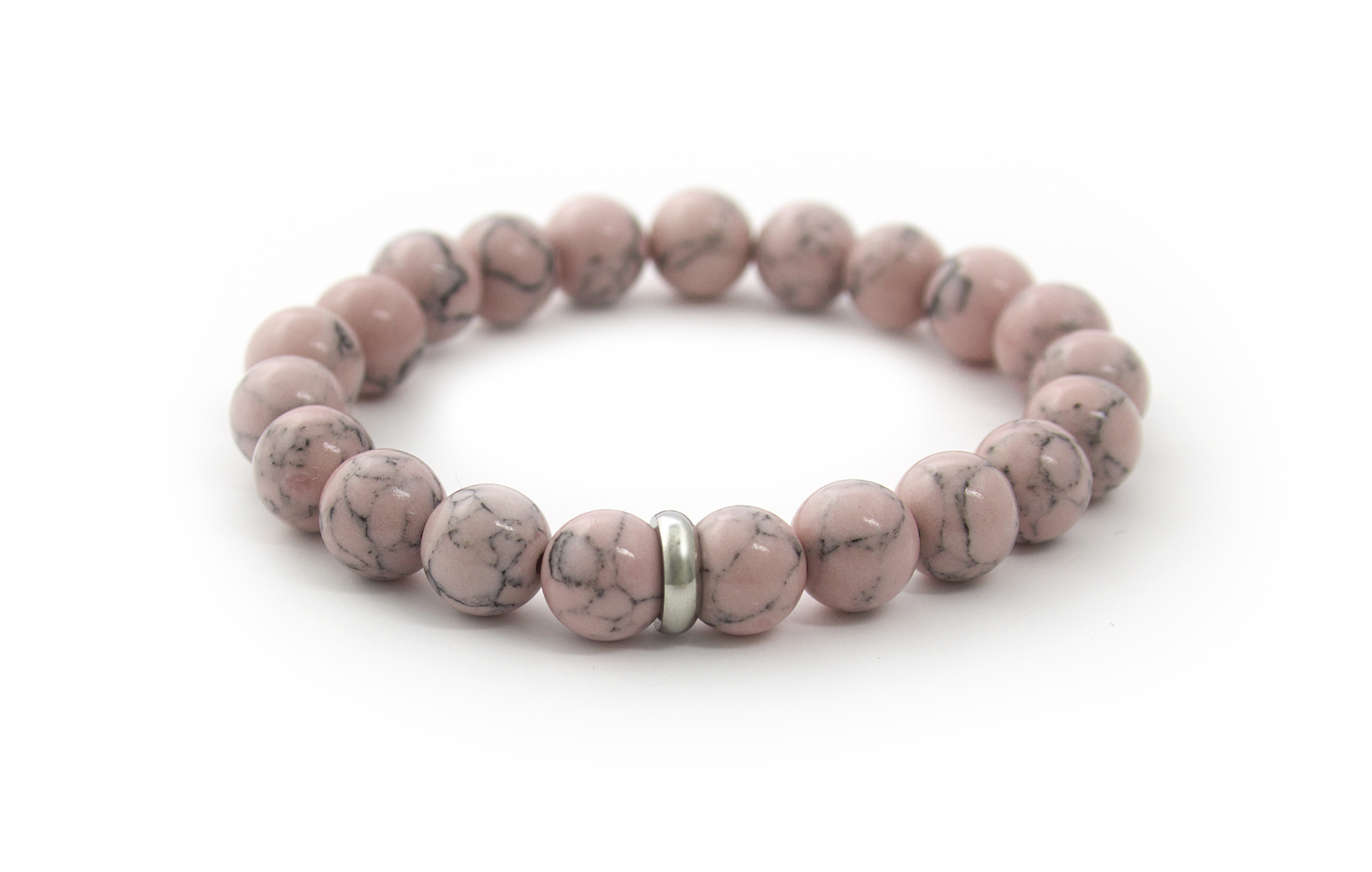 Beneto Bracciale di perline in howlite rosa MINK38/17