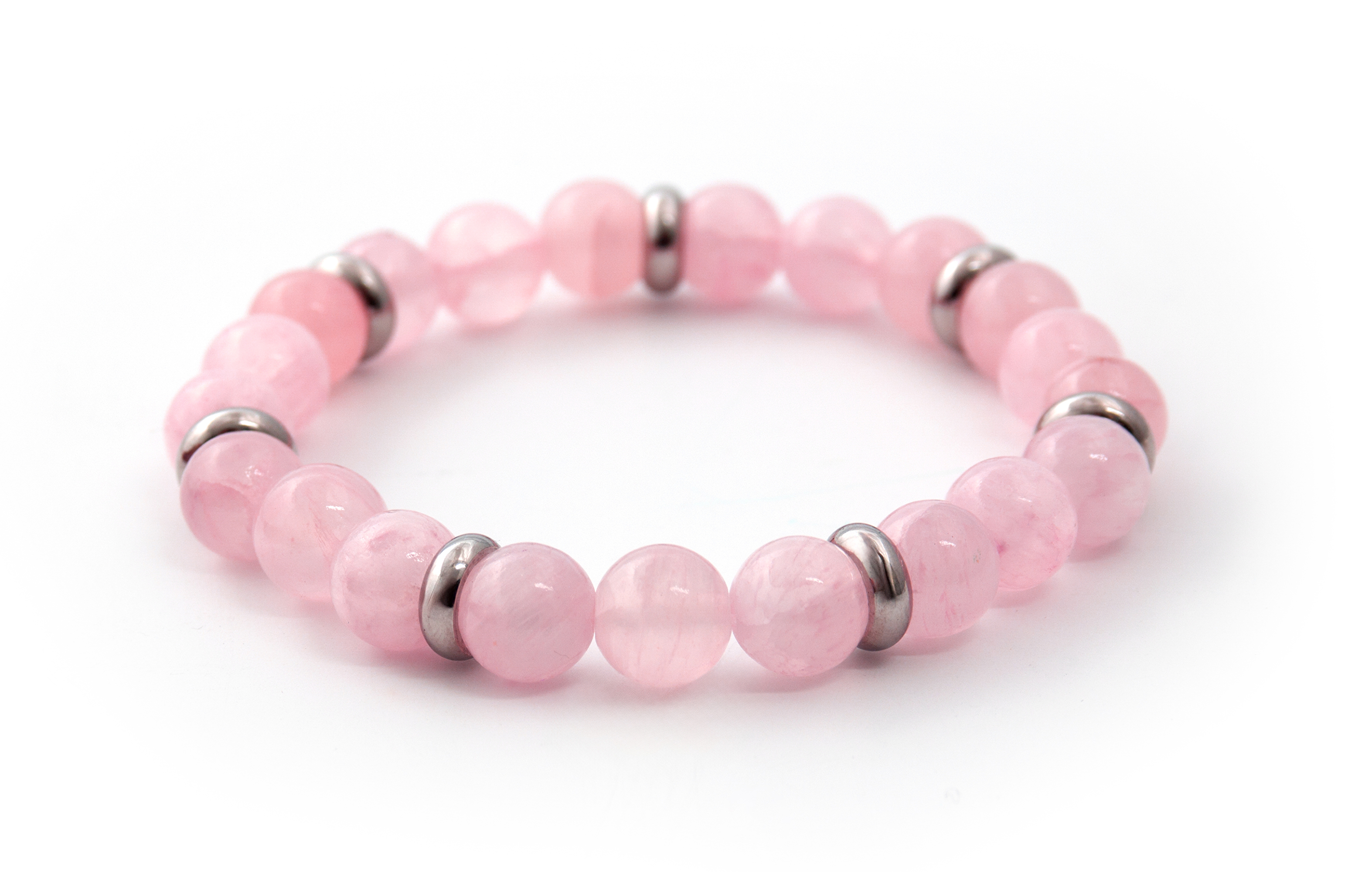 Agato Bracciale di perline in giada rosa MINK33/17