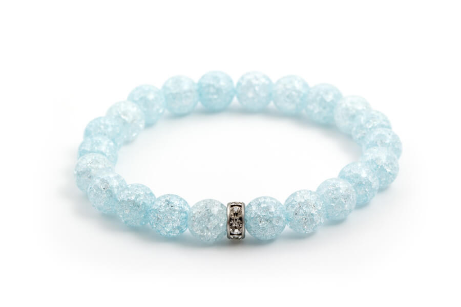 Agato Bracciale di perline in cristallo azzurro MINK45/17