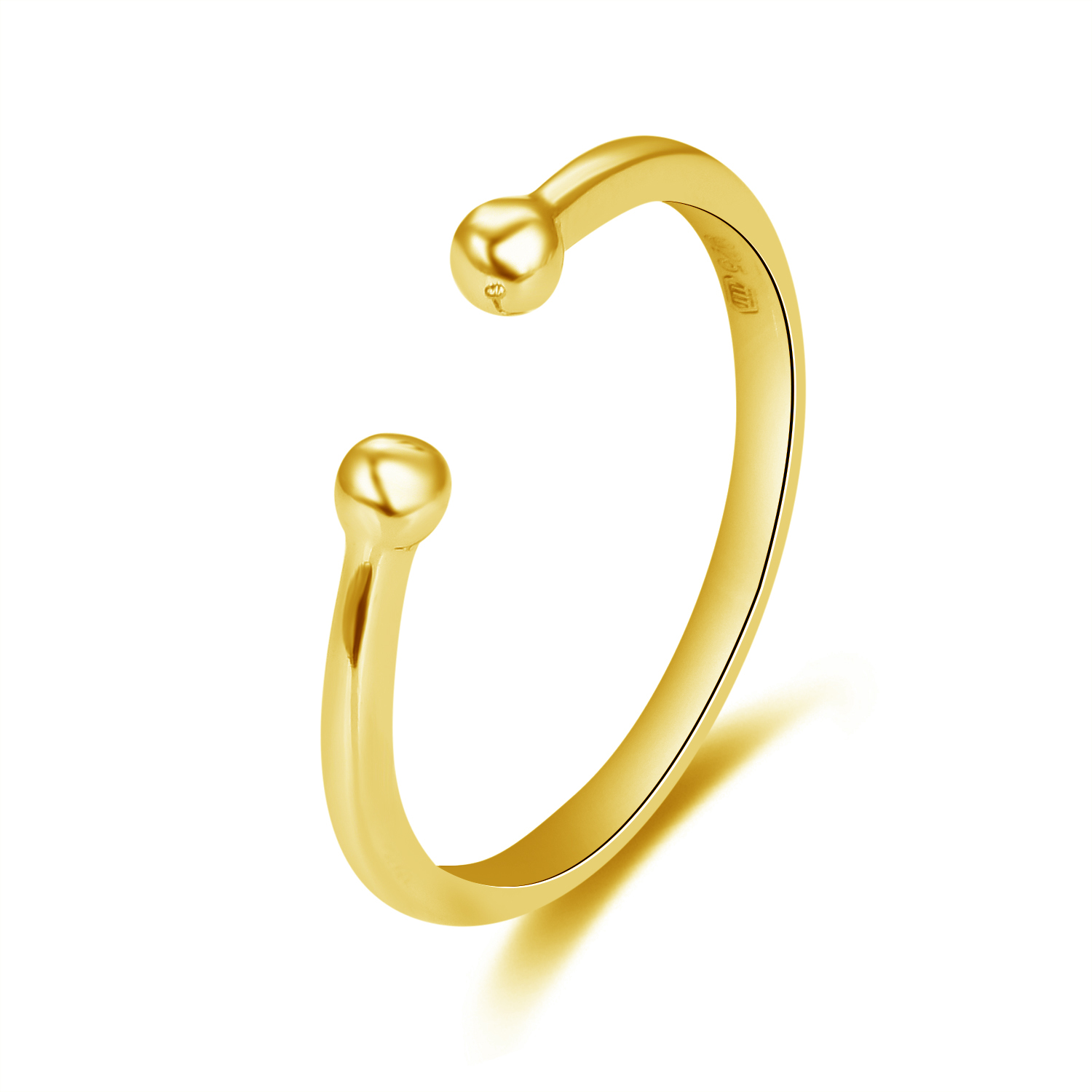 Levně Beneto Minimalistický pozlacený prsten AGG470-G