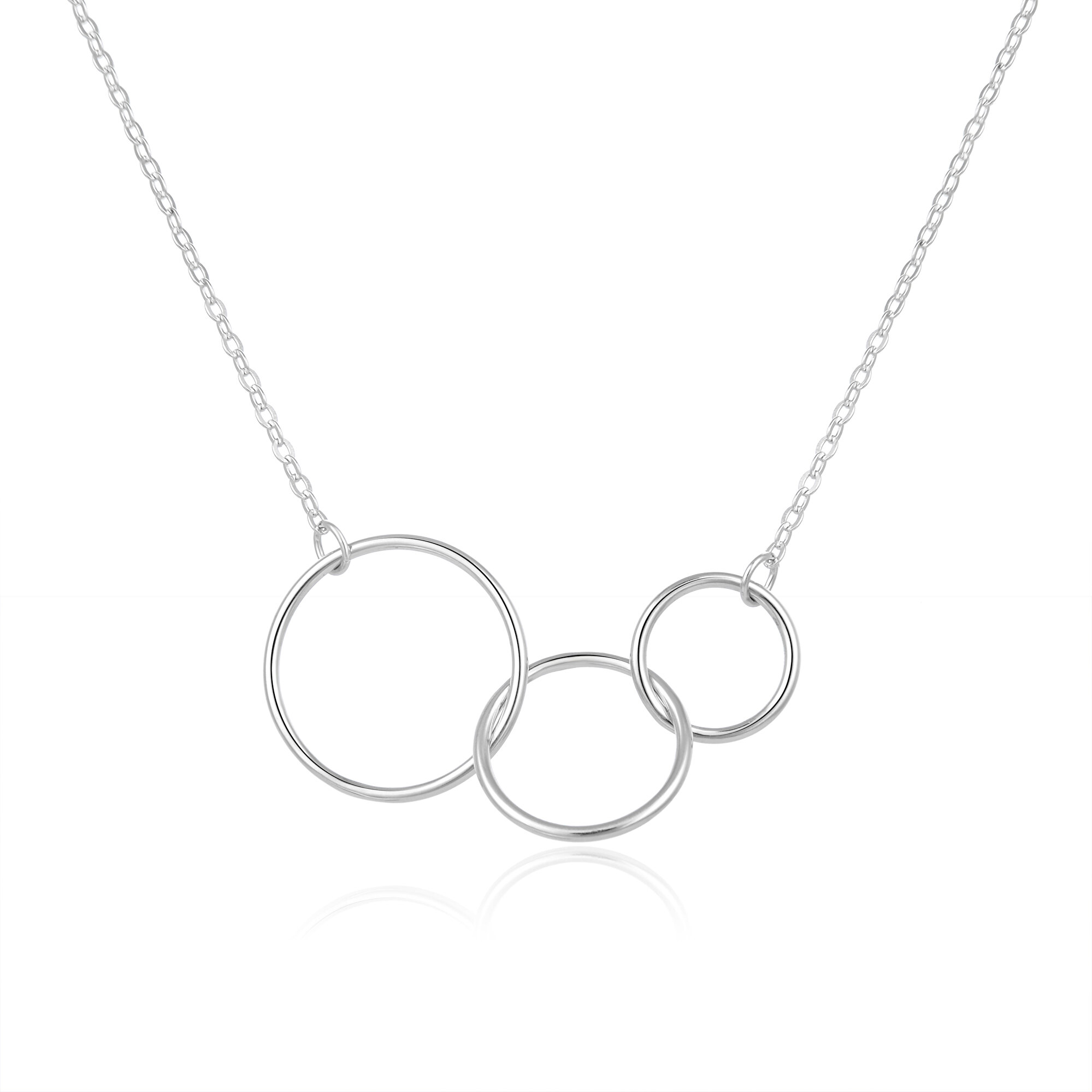 Beneto Módní stříbrný náhrdelník s kroužky AGS989/47
