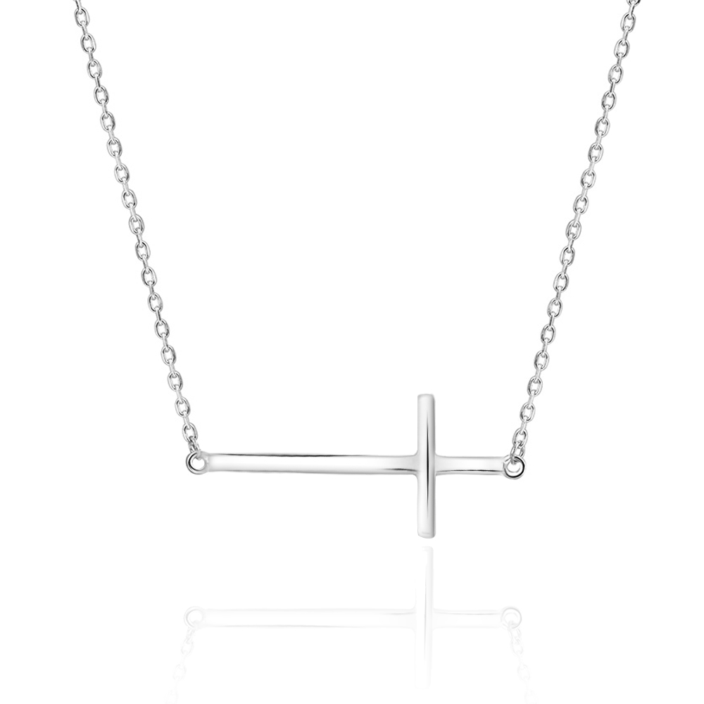 Beneto Nadčasový stříbrný náhrdelník s křížkem AGS230/47