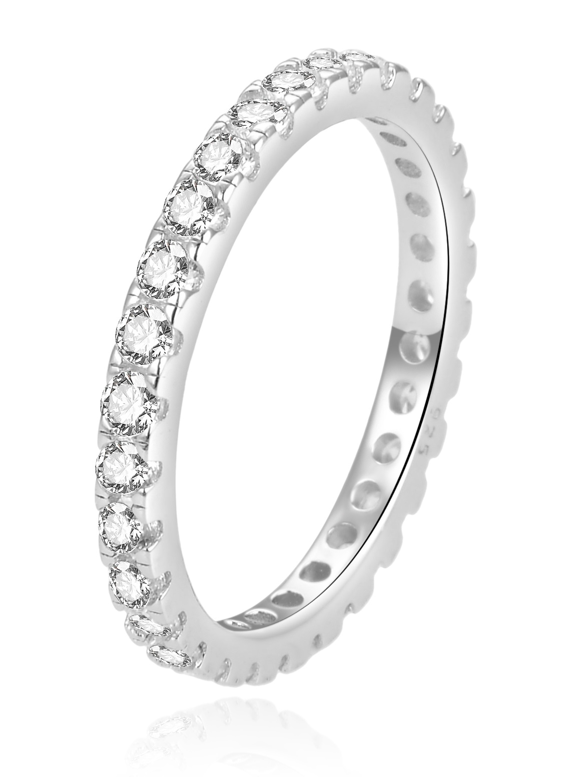 Beneto Nádherný stříbrný prsten se zirkony AGG369 62 mm
