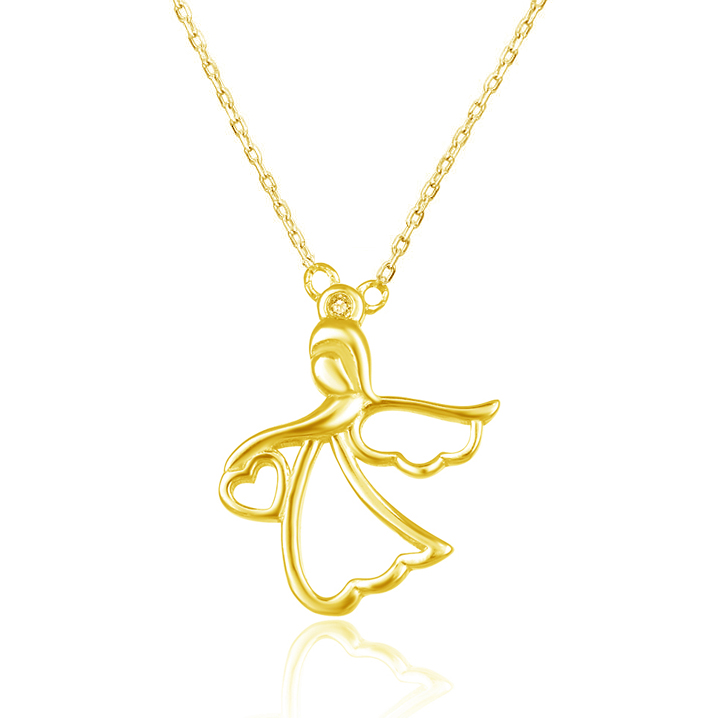 Beneto Pozlátený náhrdelník s anjelikom AGS1326 / 47-GOLD