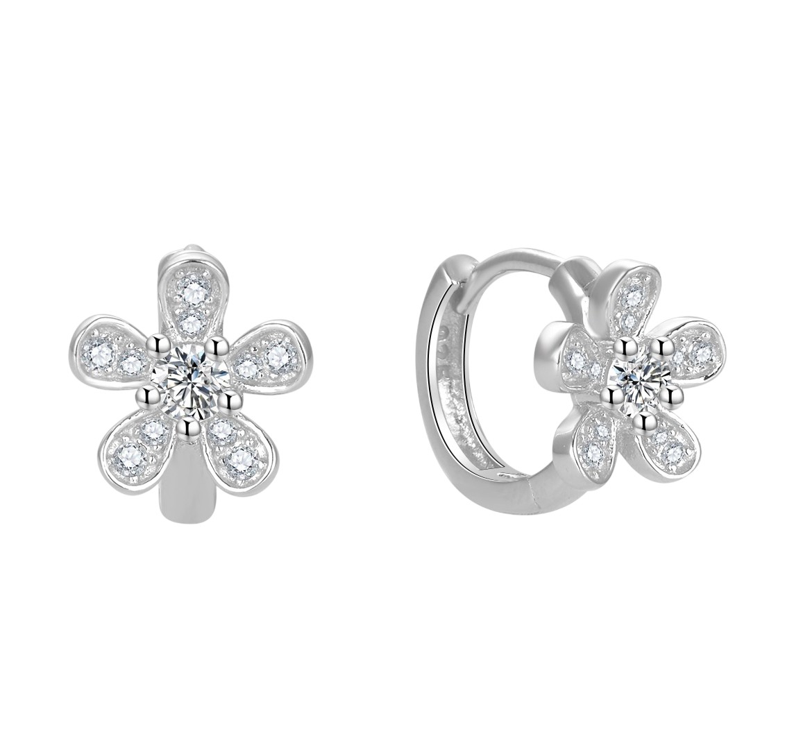 Beneto Pôvabné kruhové náušnice so zirkónmi AGUC2732