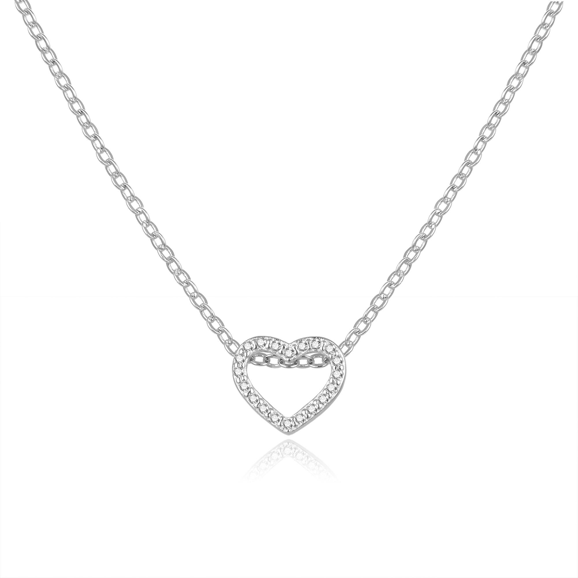Beneto Půvabný stříbrný náhrdelník se zirkony AGS1283/47L (řetízek, přívěsek)