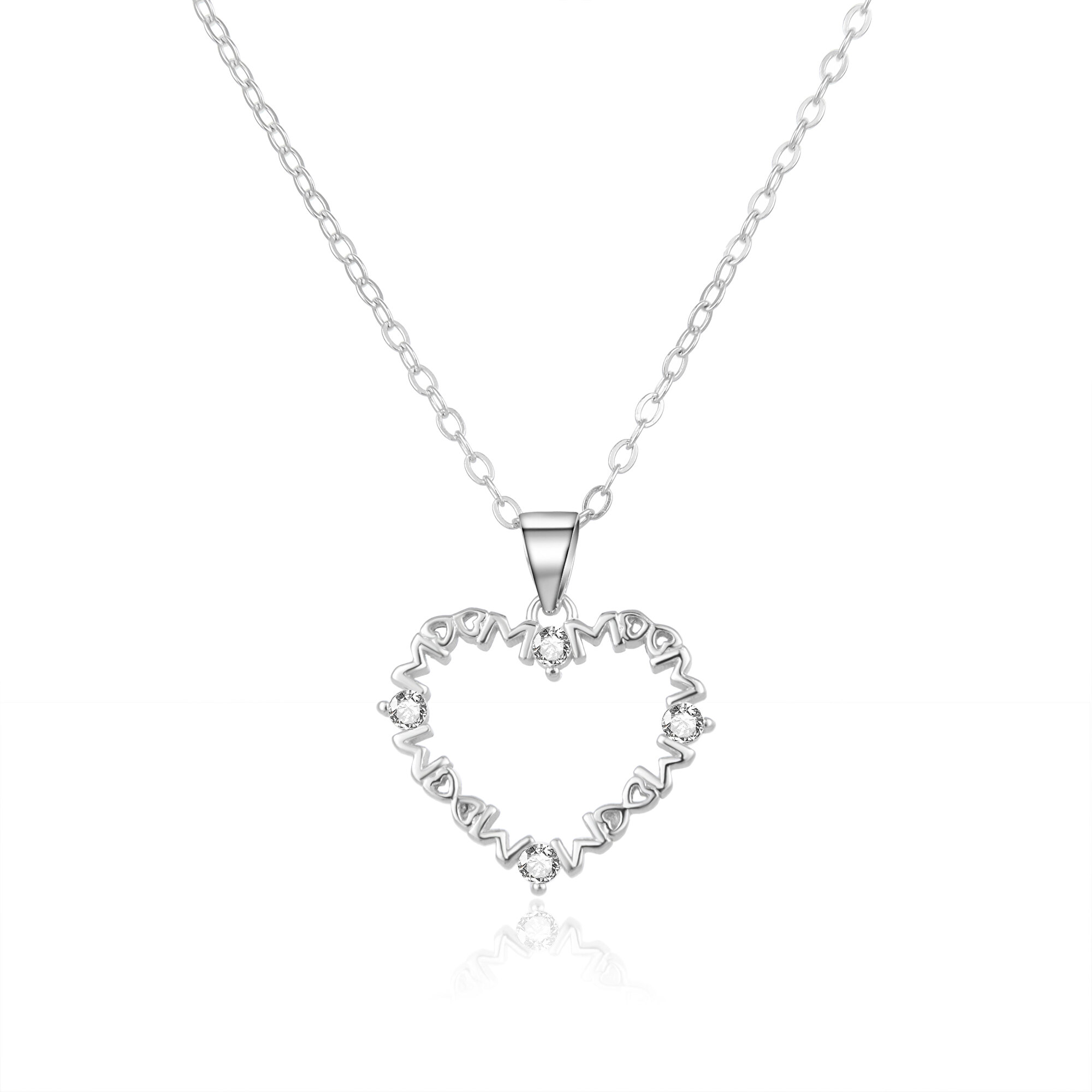 Beneto Romantický stříbrný náhrdelník se zirkony AGS1239/47