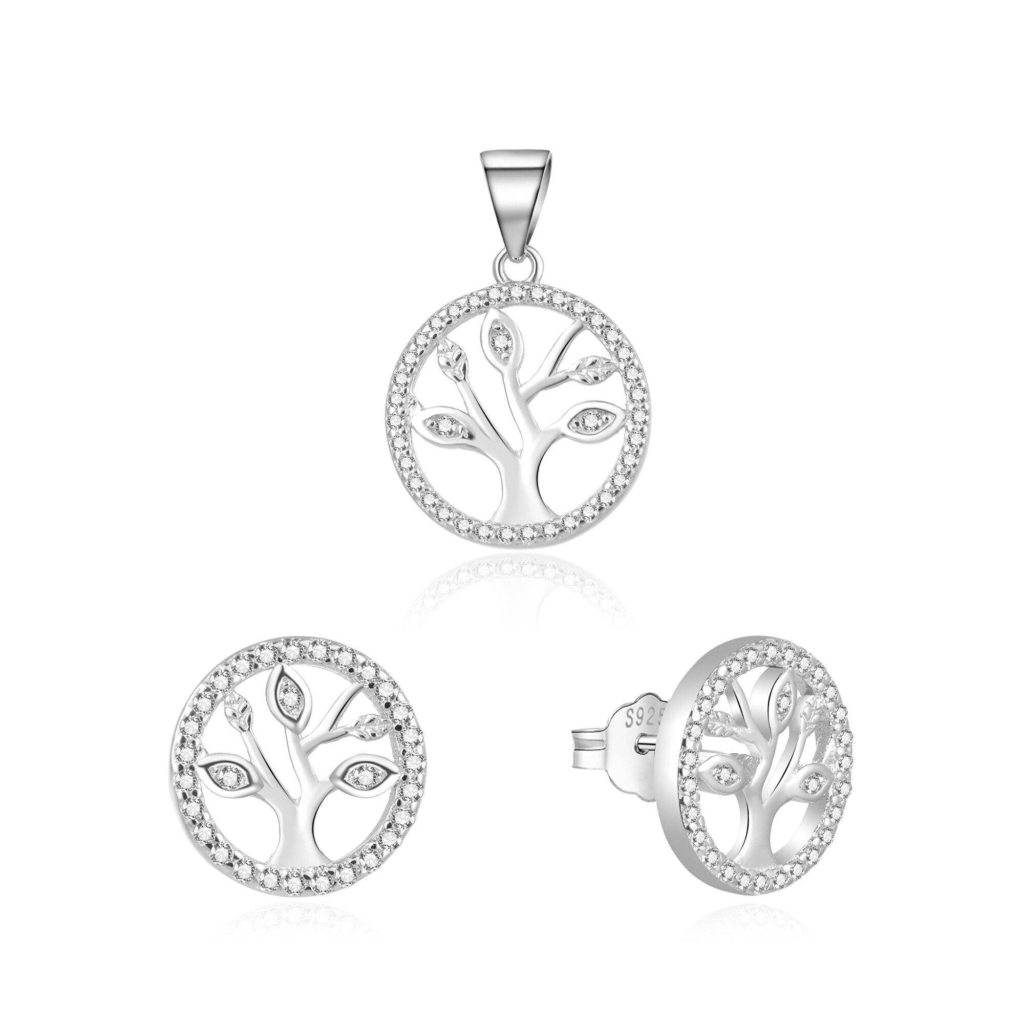 Beneto Slušivá súprava šperkov strom života AGSET235L (prívesok, náušnice)